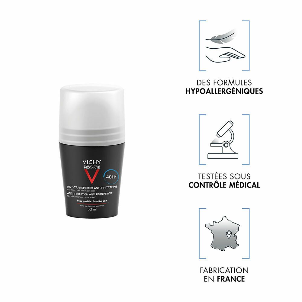 VICHY HOMME Antitranspirant Deodorant 48h empfindliche Haut
