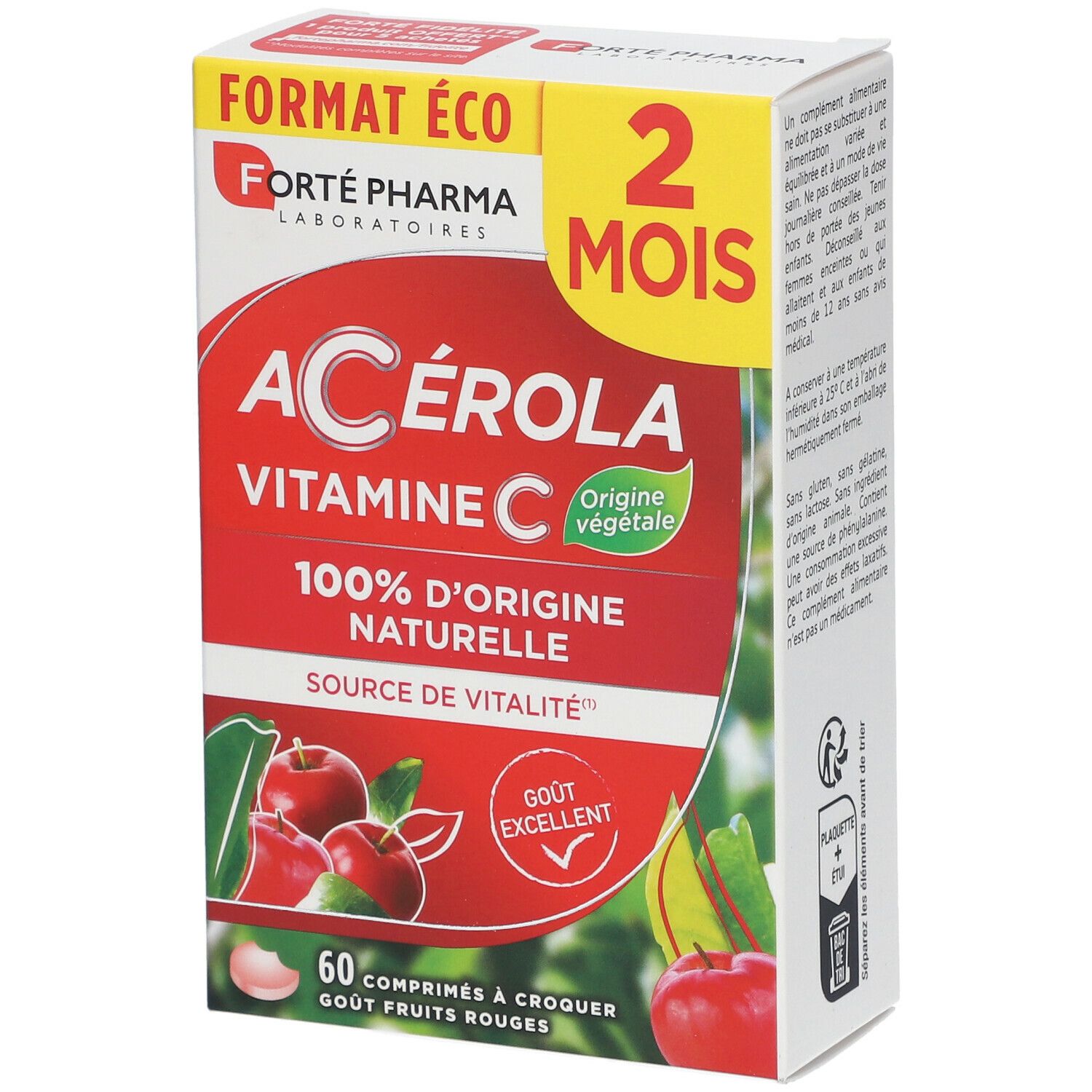 ENERGIE ACÉROLA - Comprimé à croquer, complément alimentaire à base d'acérola.  - bt 60