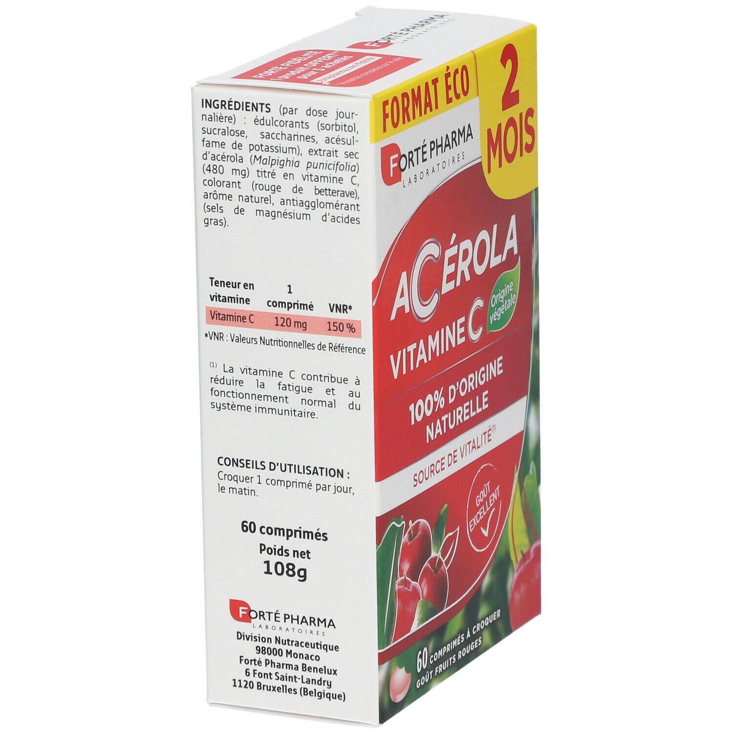 ENERGIE ACÉROLA - Comprimé à croquer, complément alimentaire à base d'acérola.  - bt 60