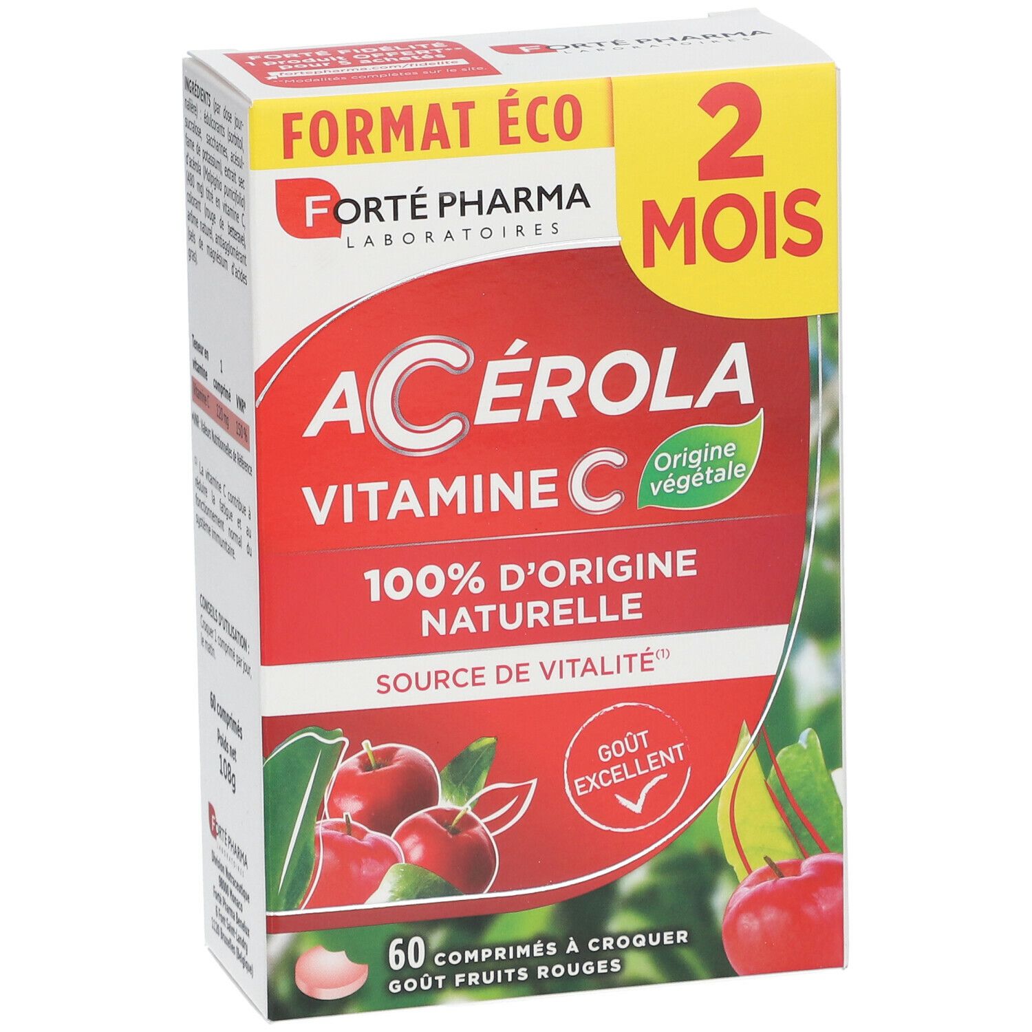 ENERGIE ACÉROLA - Comprimé à croquer, complément alimentaire à base d'acérola.  - bt 60