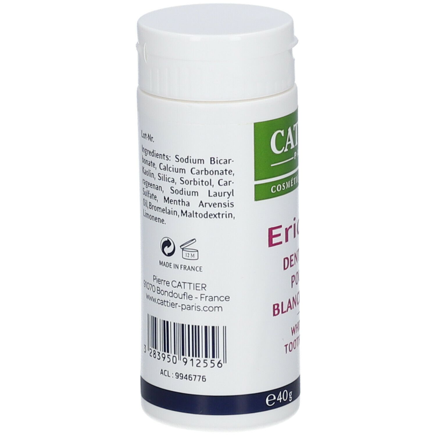Cattier Eridène dentifrice poudre blanchissant