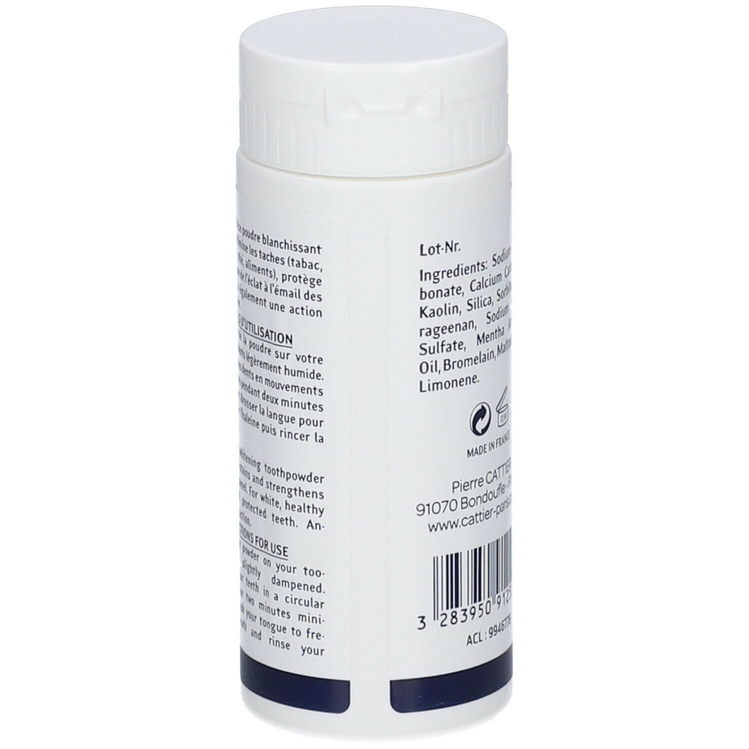 Cattier Eridène dentifrice poudre blanchissant