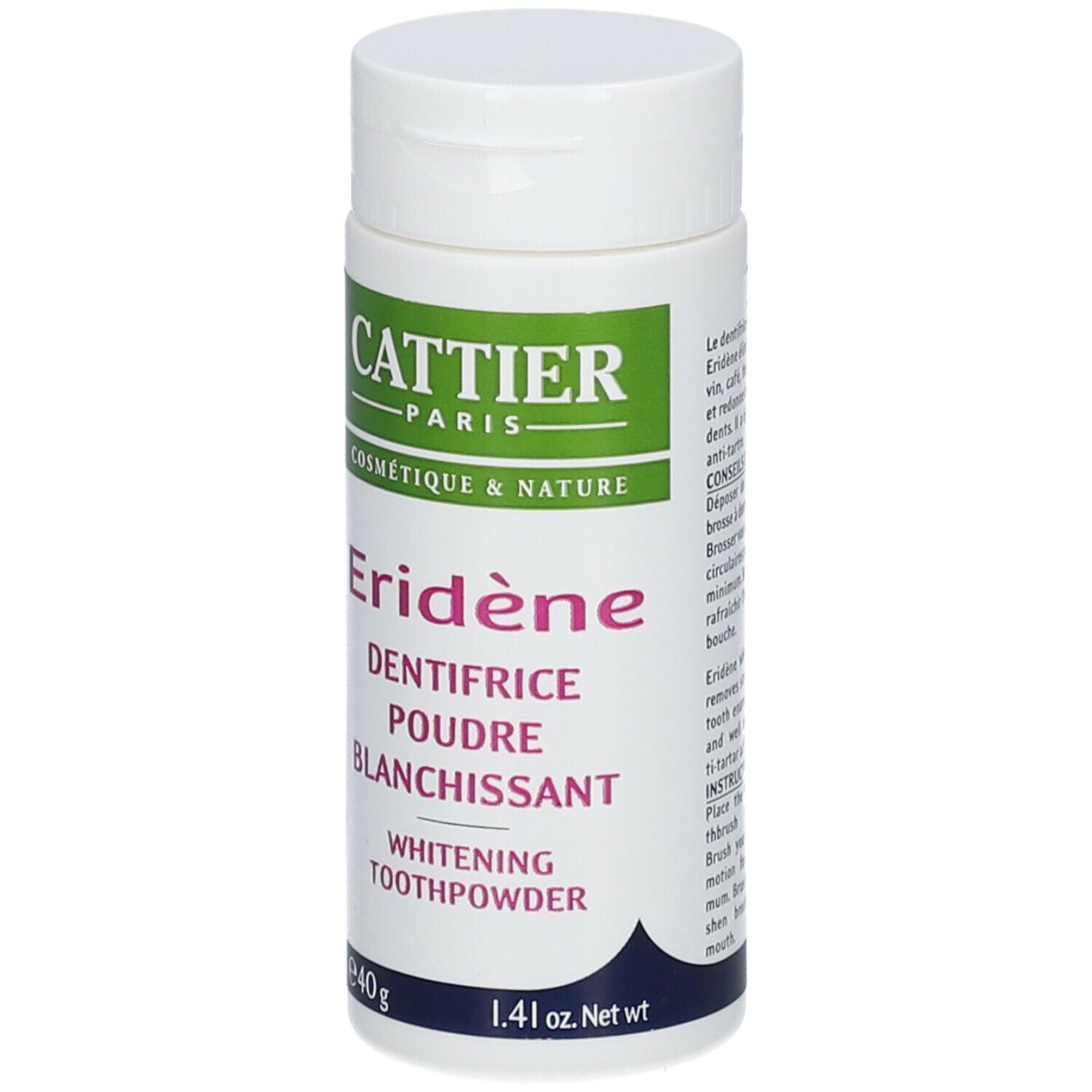 Cattier Eridène dentifrice poudre blanchissant