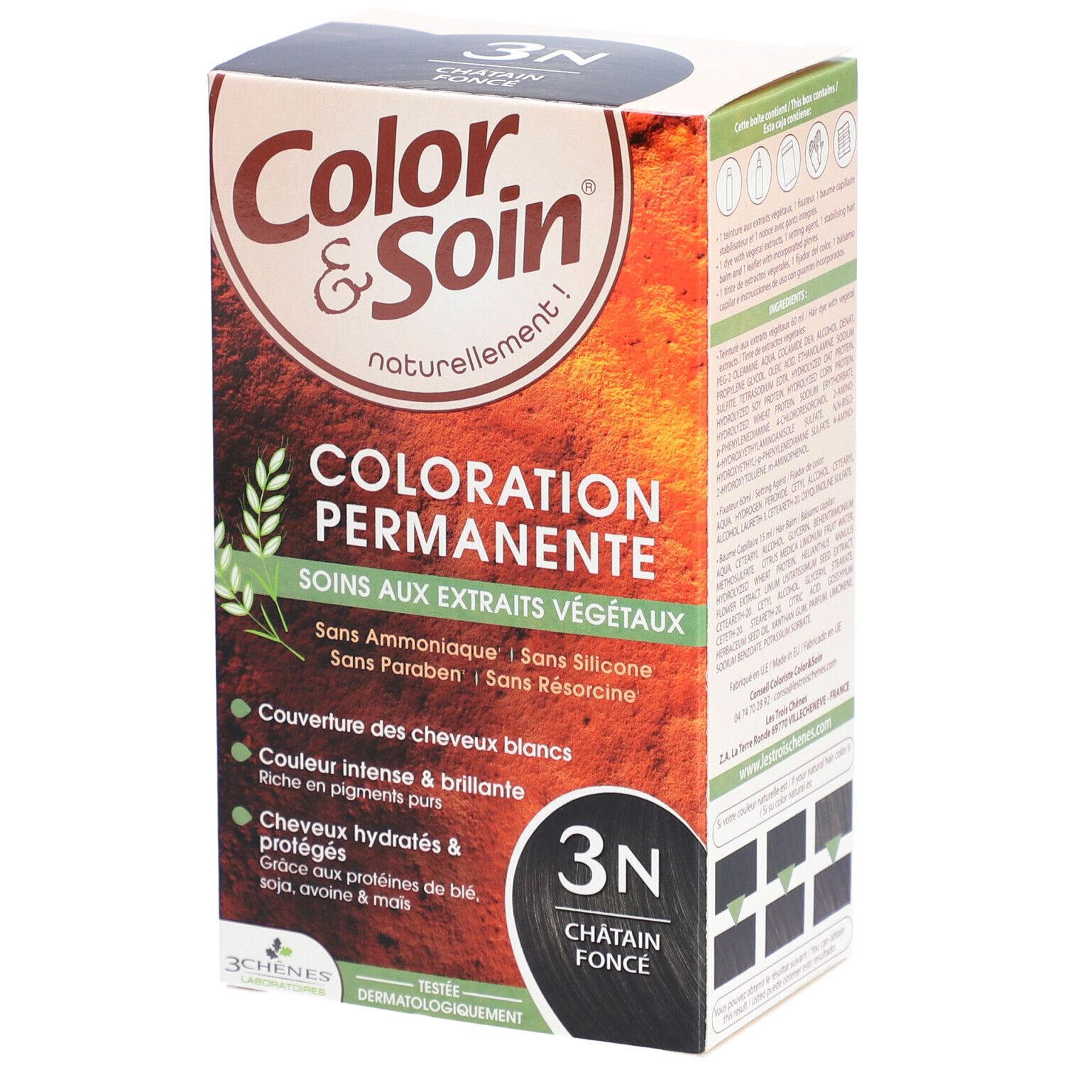 Les 3 Chênes Color & soin 3N châtain foncé