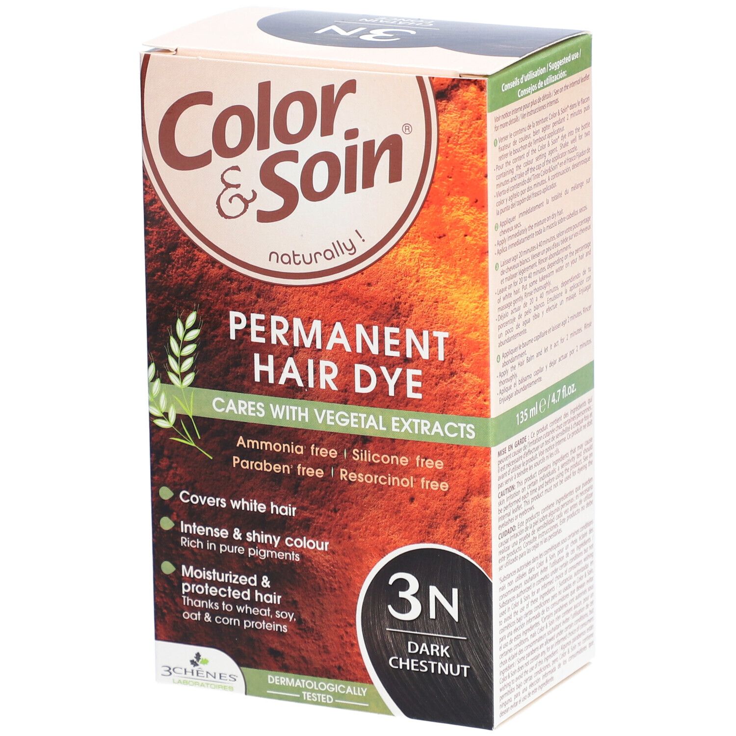 Les 3 Chênes Color & soin 3N châtain foncé