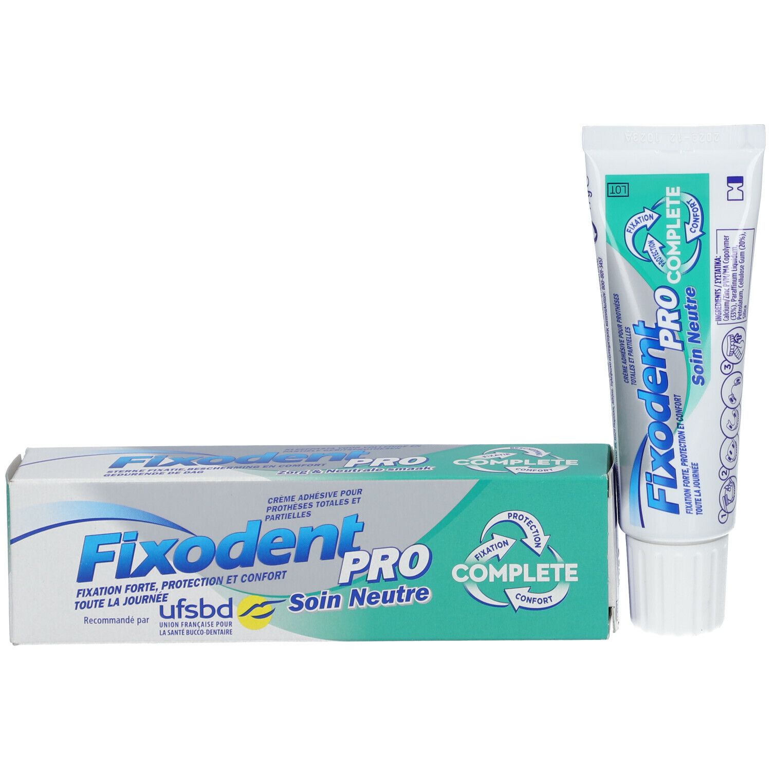 Fixodent Pro Complete Soin Neutre Crème Adhésive Pour Prothèses Dentaires