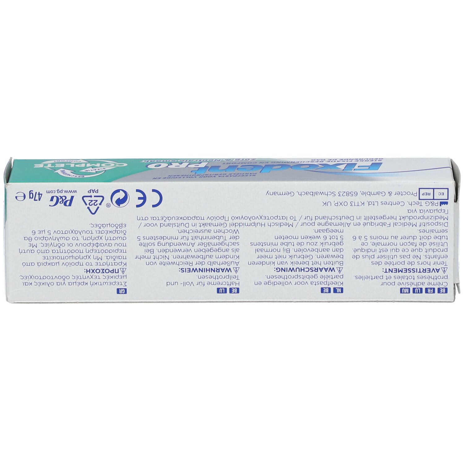 Fixodent Pro Complete Soin Neutre Crème Adhésive Pour Prothèses Dentaires