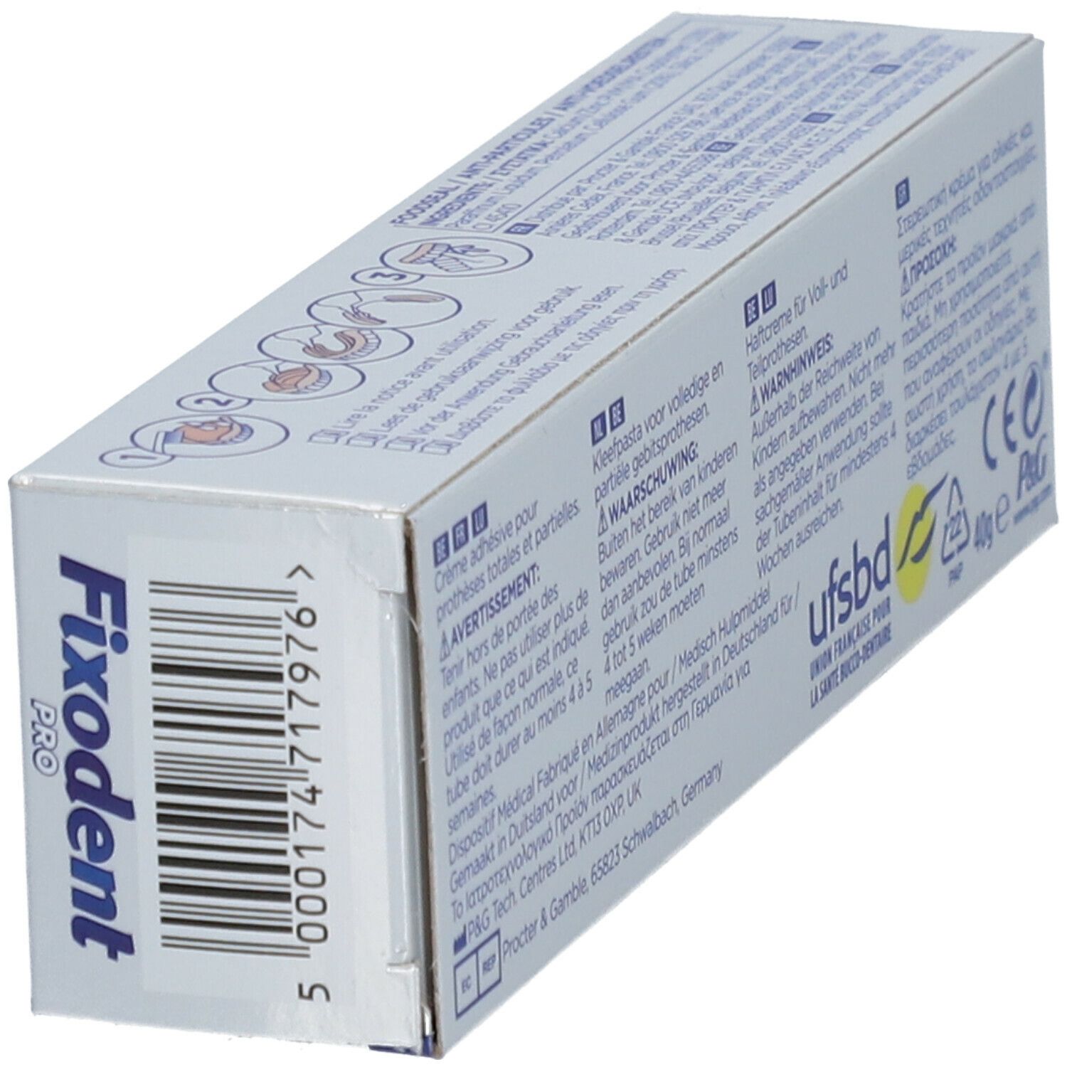 Fixodent Pro Plus Anti-Particules Crème Adhésive Pour Prothèses Dentaires