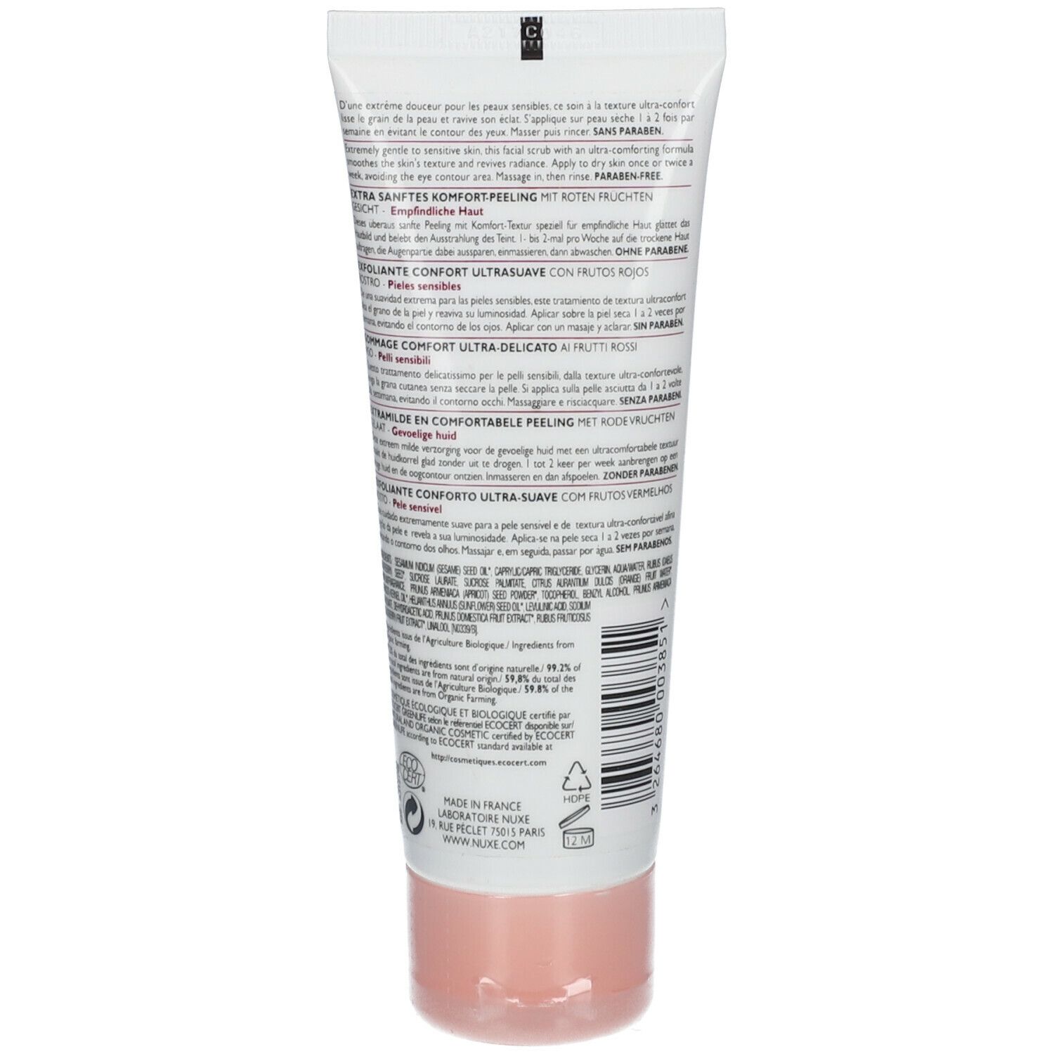 Bio Beauté By Nuxe Exfoliant Doux Confort Visage Gel exfoliant doux aux fruits rouges. tub