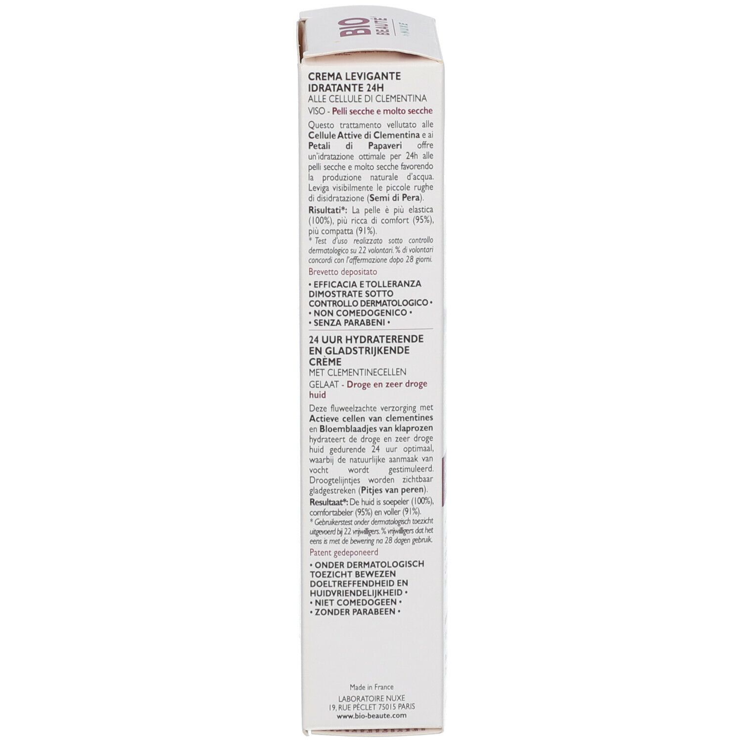 Bio Beauté By Nuxe Hydratant 24H Crème Riche Crème enrichie aux cellules de clémentine. tu