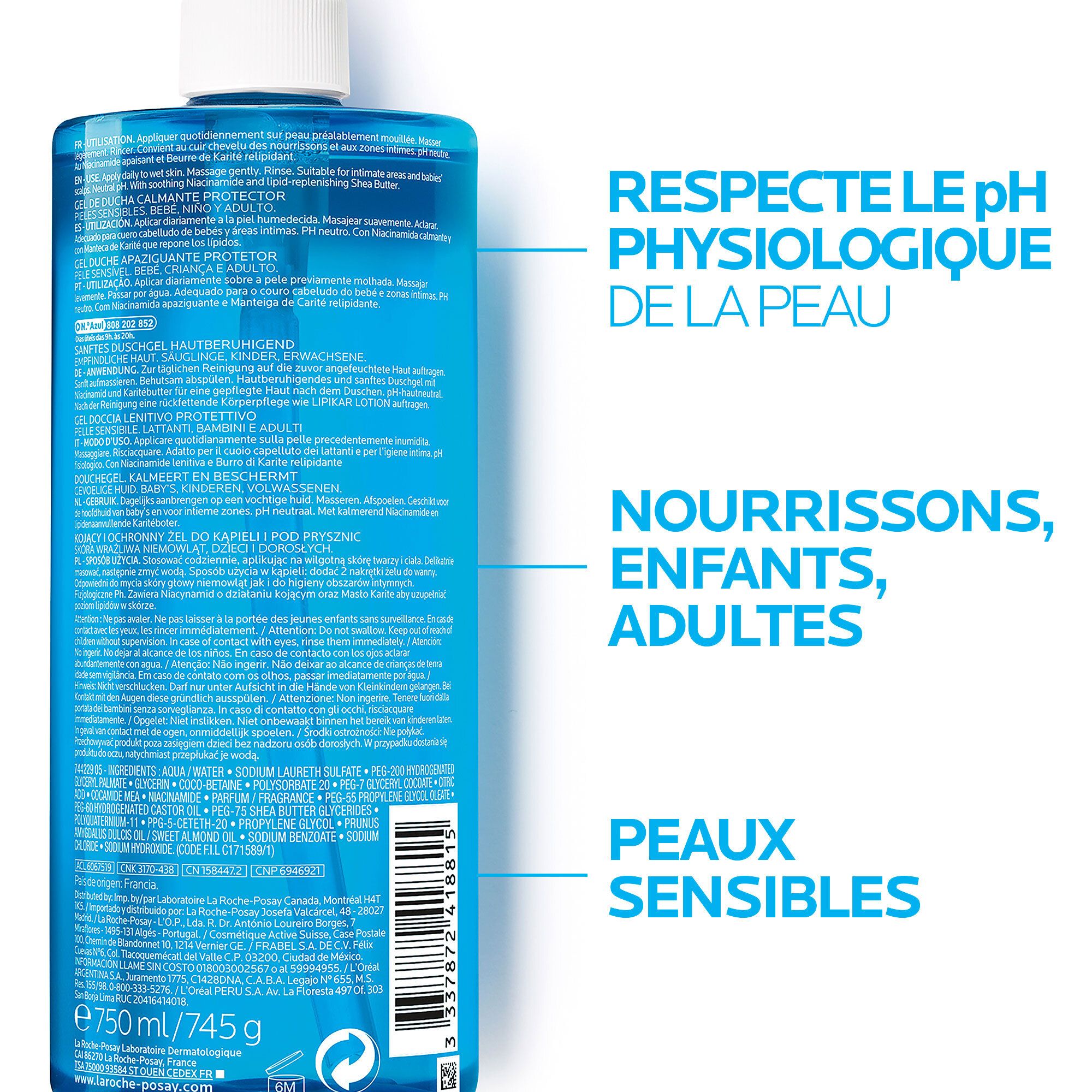 Lipikar Gel lavant apaisant protecteur 750ml