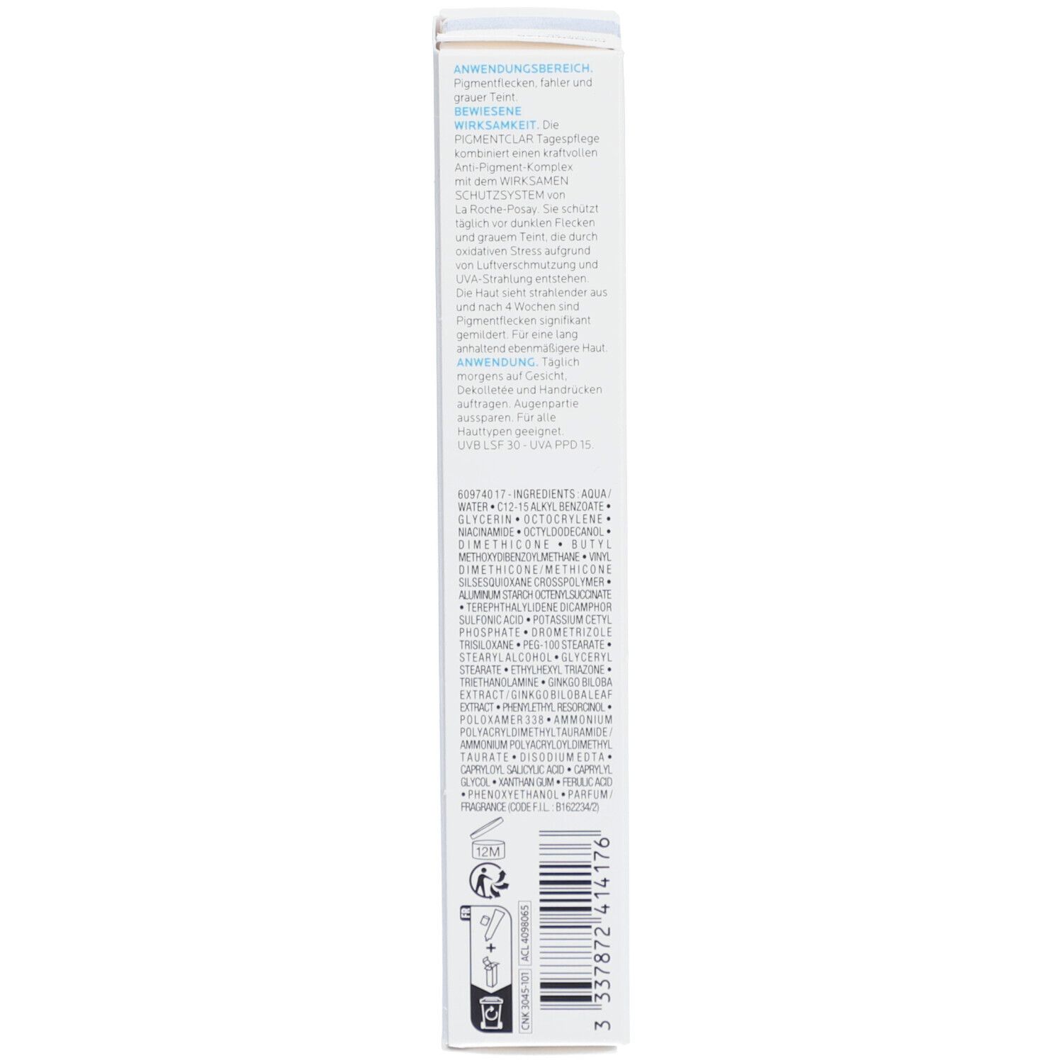LA ROCHE POSAY PIGMENTCLAR UV SPF30 Soin correcteur réuniformisant