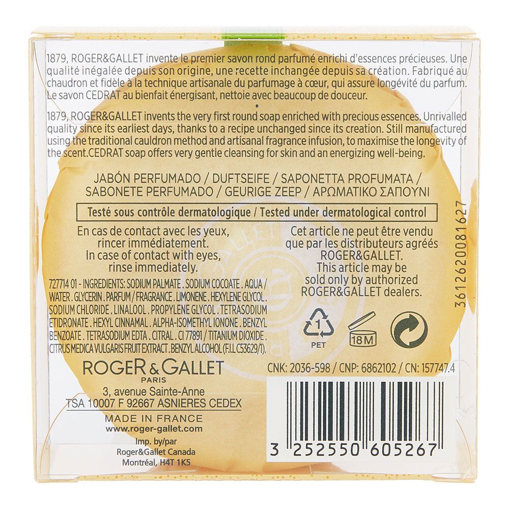 Roger  &  Gallet-Seife mit Zitronenduft - Kristallbox