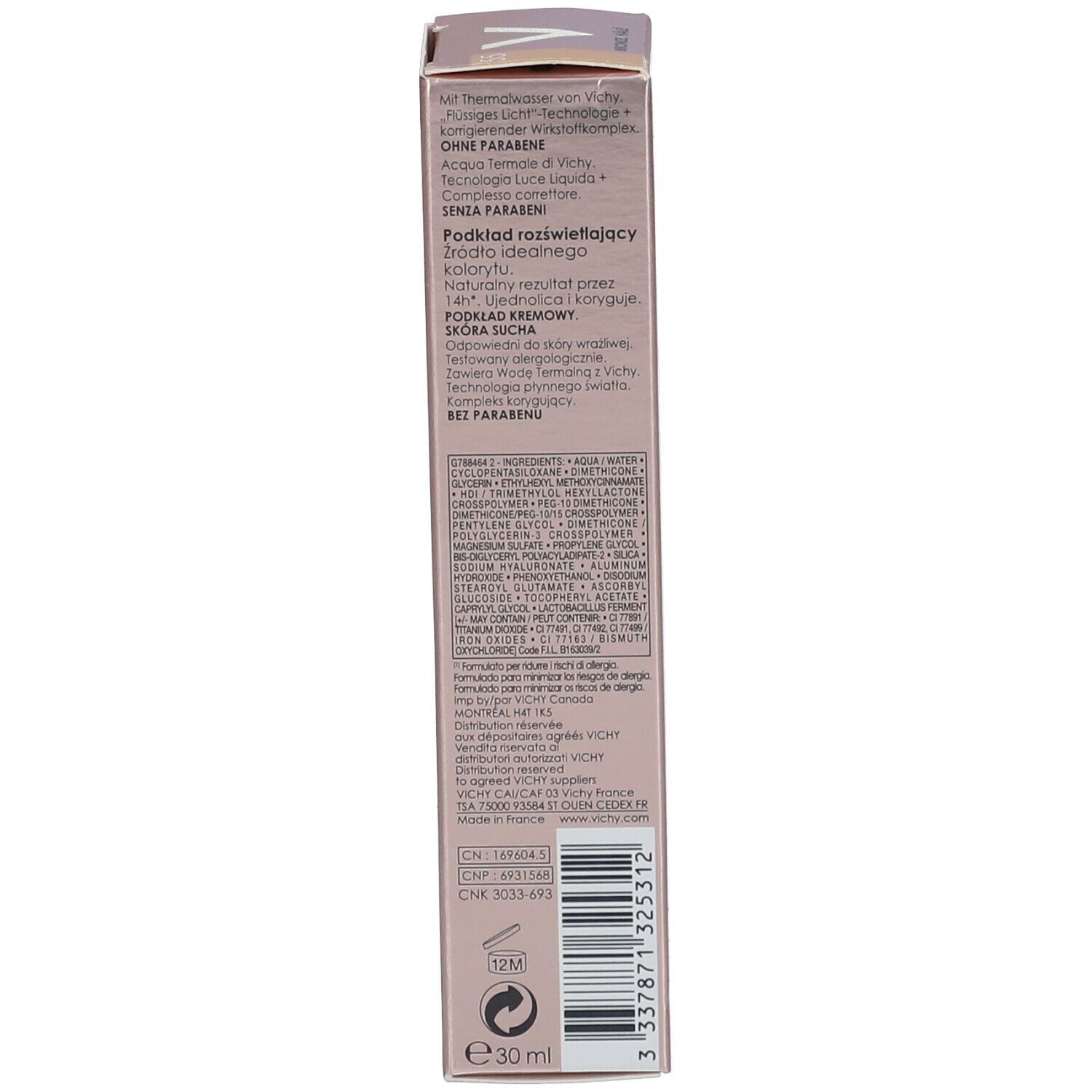 TEINT IDÉAL CRÈME - Fond de teint lumière, crème, SPF 20. n° 55, bronze hâlé - tube 30 ml