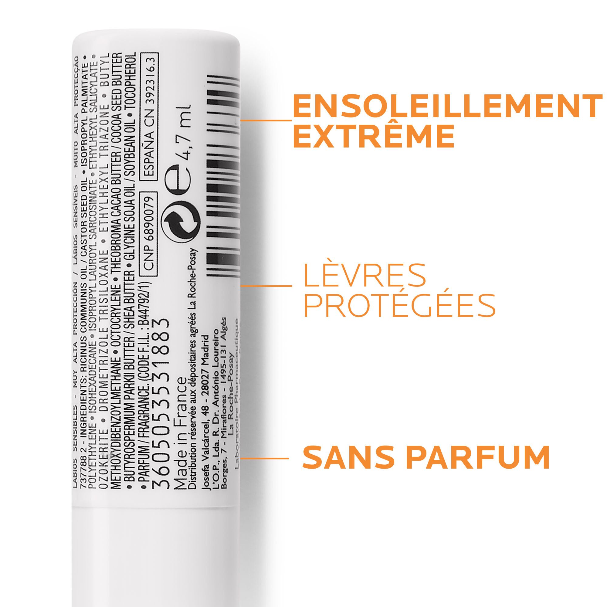 Anthelios Crème Solaire en Stick Visage SPF50+ Avec Parfum 4,7ml