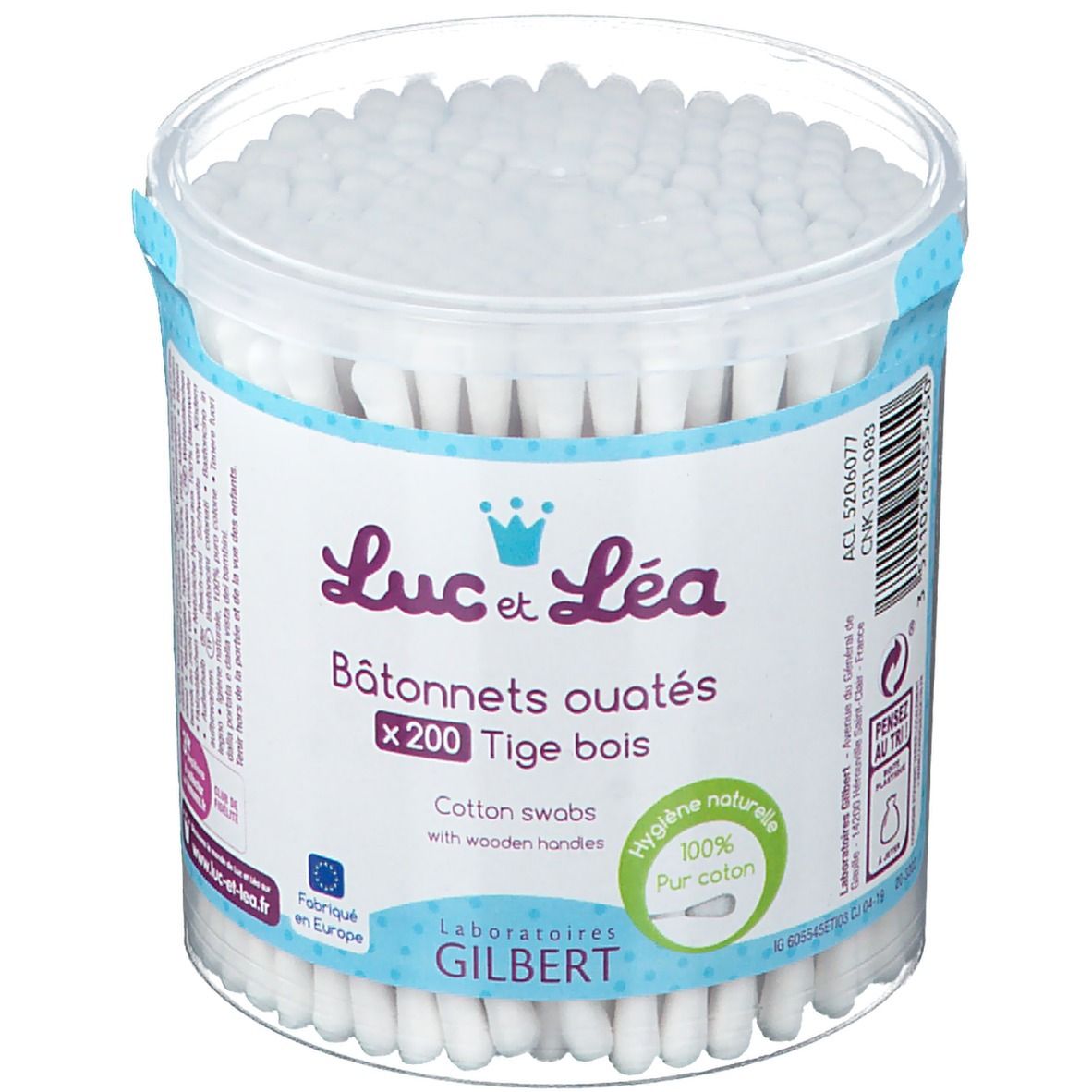Luc et Léa bâtonnets ouatés tige bois