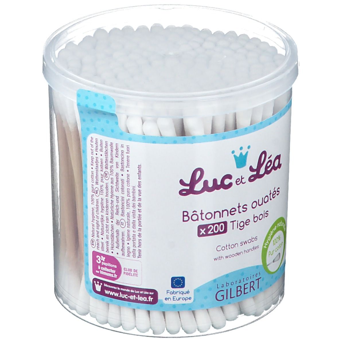 Luc et Léa bâtonnets ouatés tige bois
