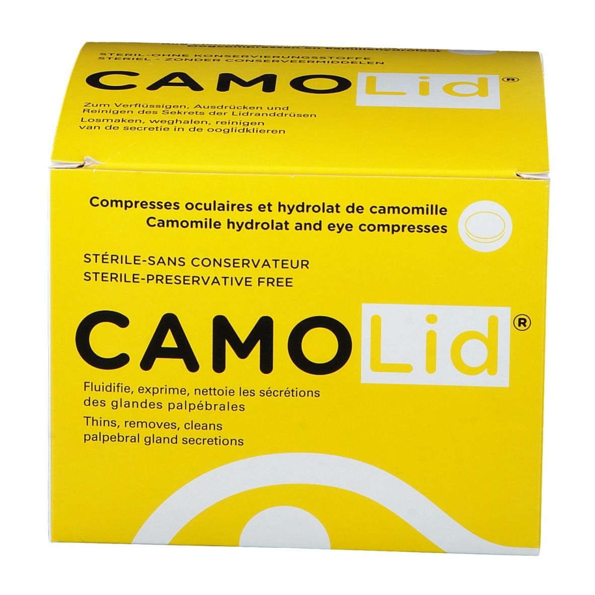 Camo Lid compresse ophtalmique avec solution