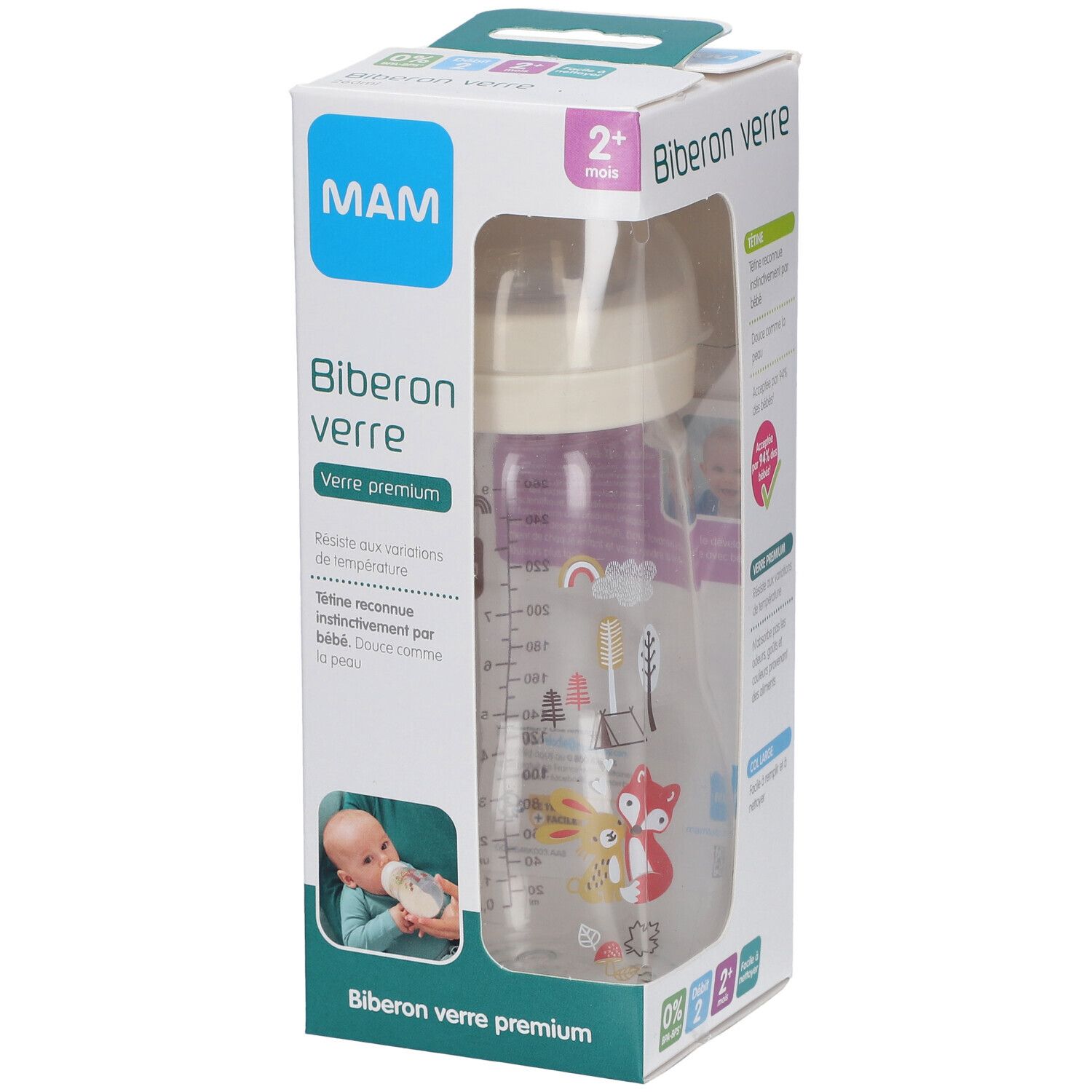 MAM Erstlingsflasche 260 ml Glas Motiv Haus