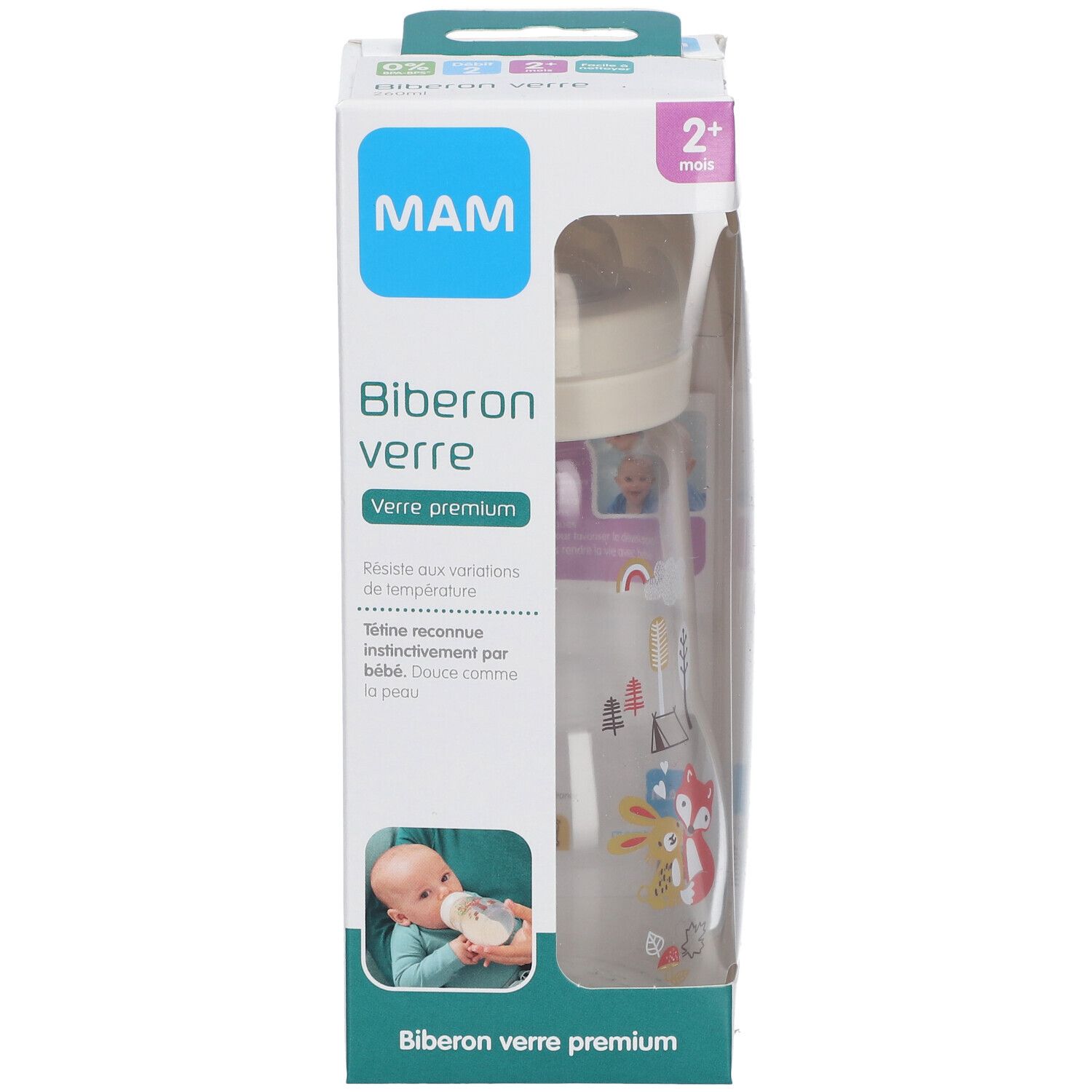 MAM Erstlingsflasche 260 ml Glas Motiv Haus
