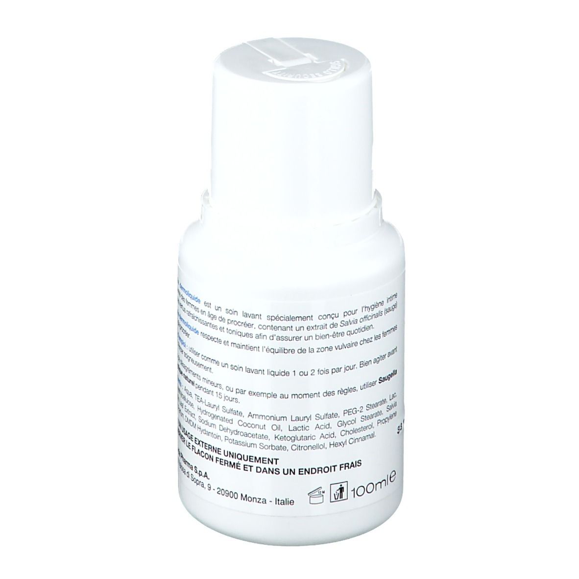 Saugella - Dermoliquide - Soin lavant pour l’hygiène intime quotidienne des femmes adultes - à base d’extrait de Sauge - Assure le bien-être intime quotidien - Flacon 100 ml