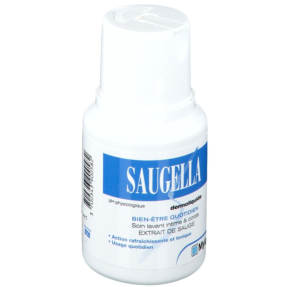 Saugella - Dermoliquide - Soin lavant pour l’hygiène intime quotidienne des femmes adultes - à base d’extrait de Sauge - Assure le bien-être intime quotidien - Flacon 100 ml