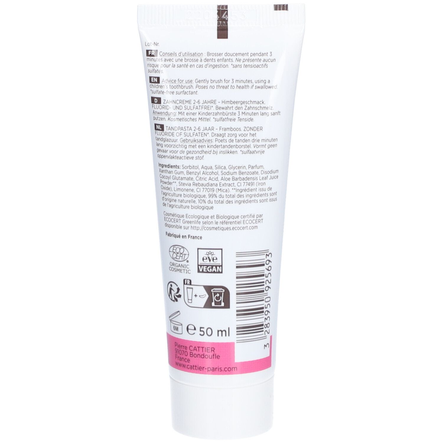 CATTIER Kids Zahnpaste Himbeere Bio