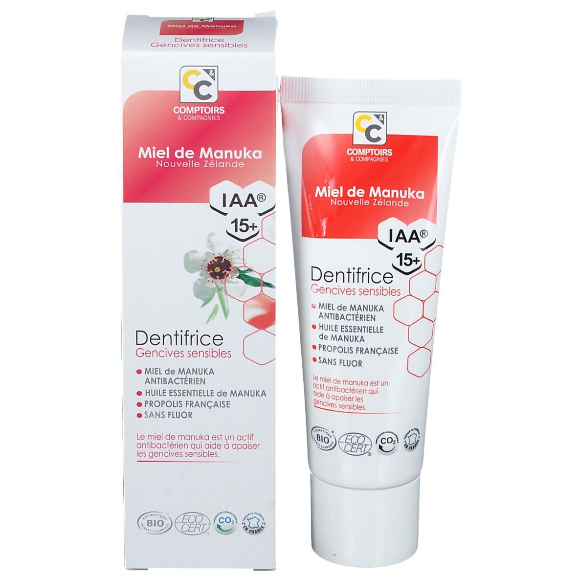 Comptoirs Et Compagnies Bio Zahnpasta Mit Manuka Honig – 75 Ml, Fluoridfrei, Gegen Zahnstein, ECOCERT Zertifiziert