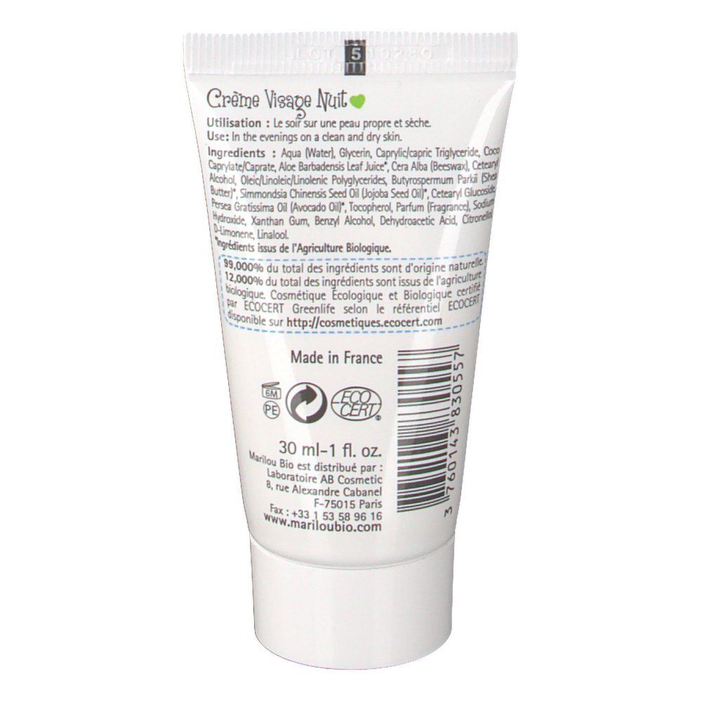 Marilou Bio Crème Visage Nuit