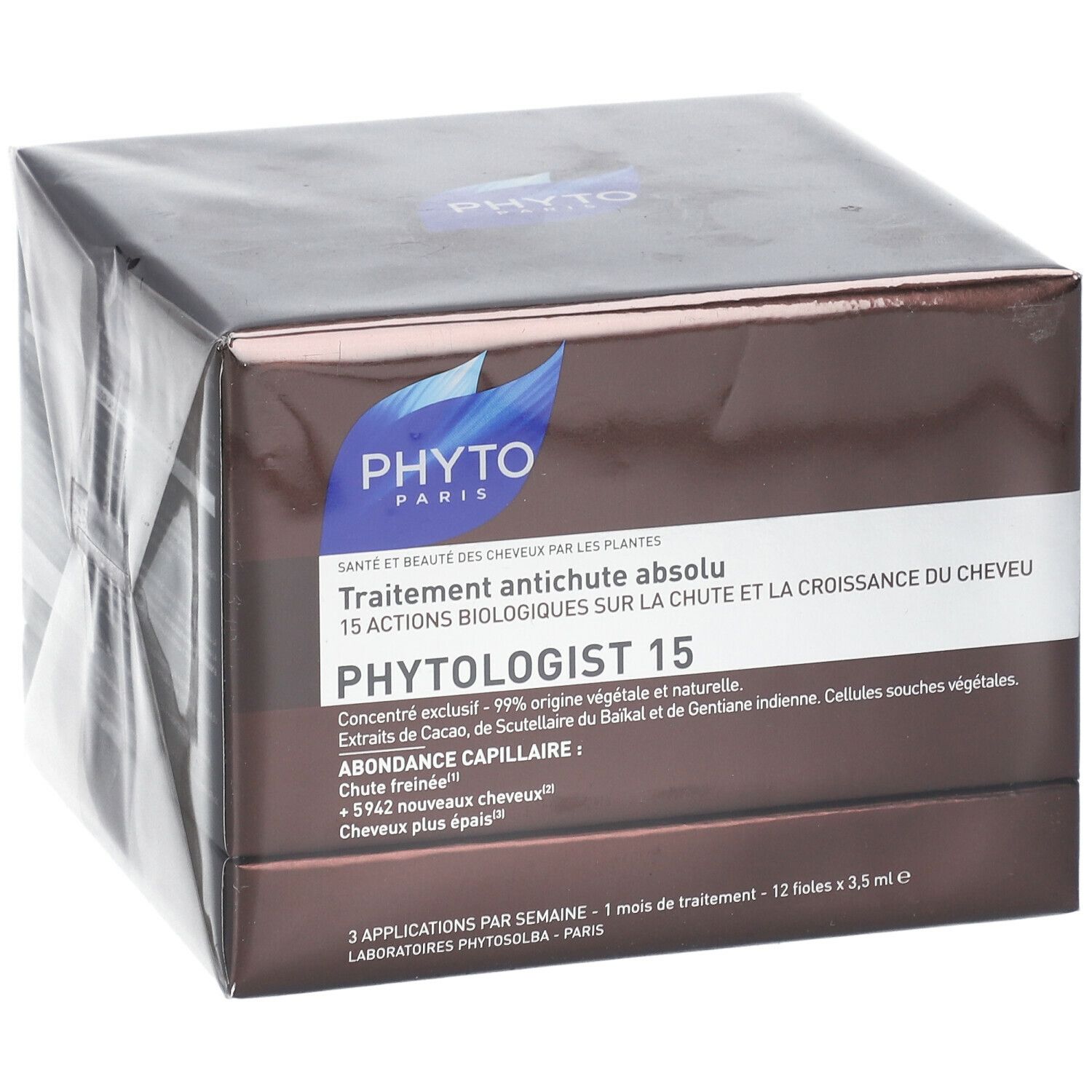 PHYTOLOGIST 15 TRAITEMENT ANTICHUTE ABSOLU - Traitement antichute, unidose.  - coffret 12