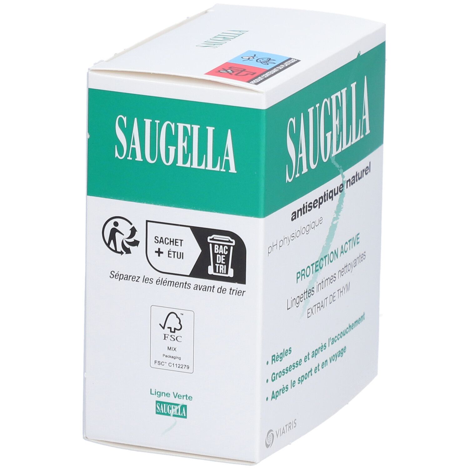 Saugella® Antiseptische natürliche Wischtücher