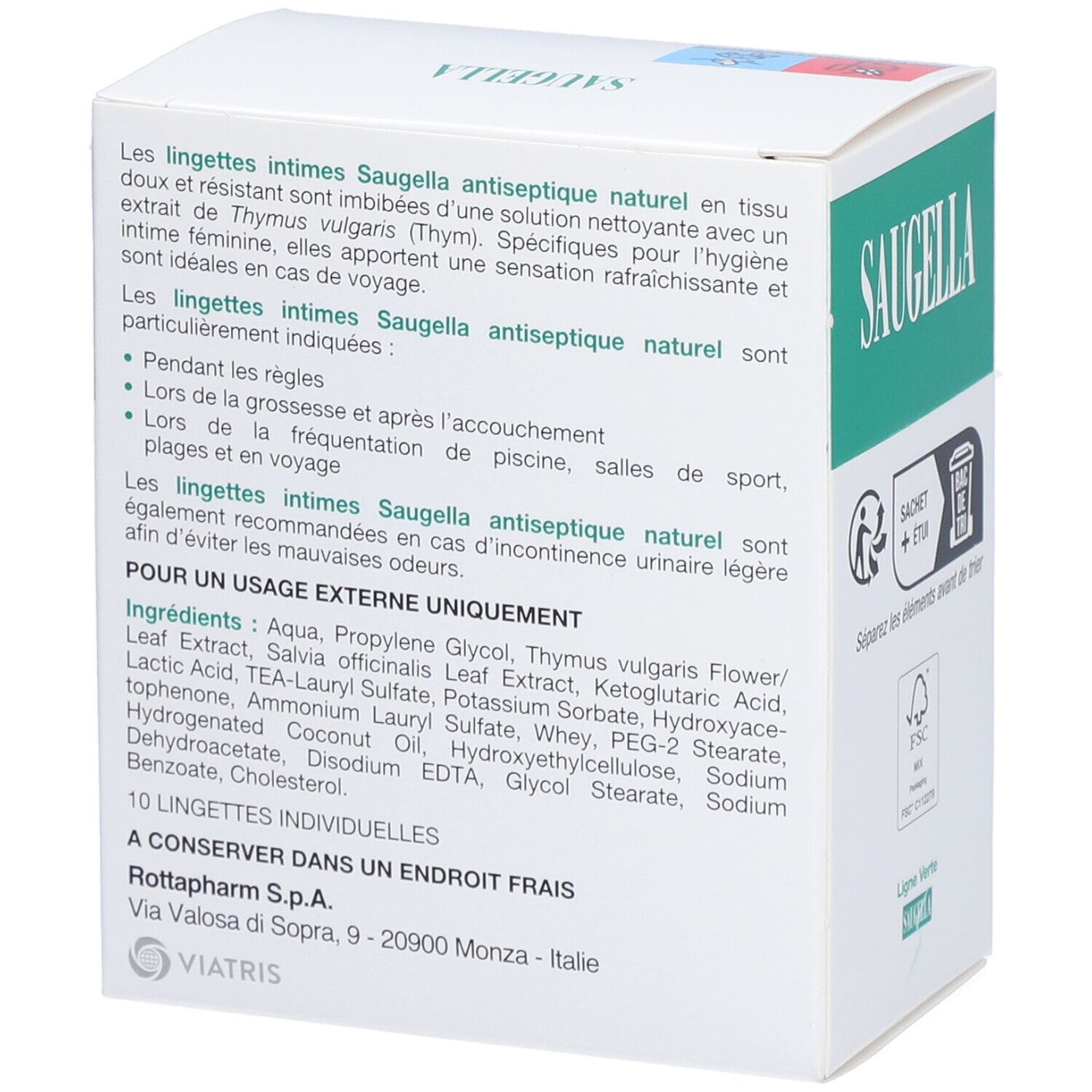 Saugella® Antiseptische natürliche Wischtücher