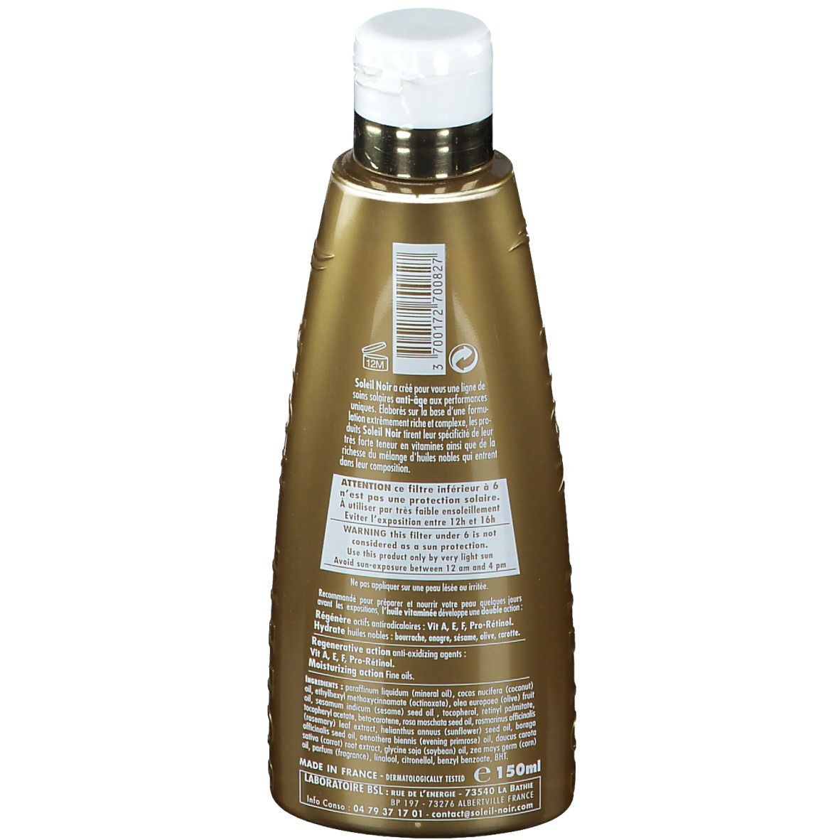 Soleil Noir Huile vitaminée SPF 4