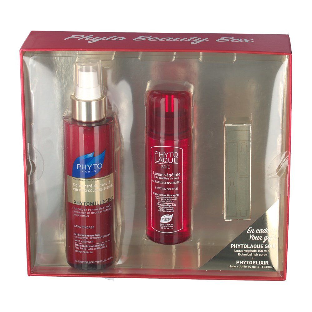 Coffret Phyto Phyto PHYTOMILLESIME Schönheitskonzentrat + PHYTOELIXIR Maske für intensive Ernährung + PHYTOLAQUE SOIE Schellack-Pflanzenlack