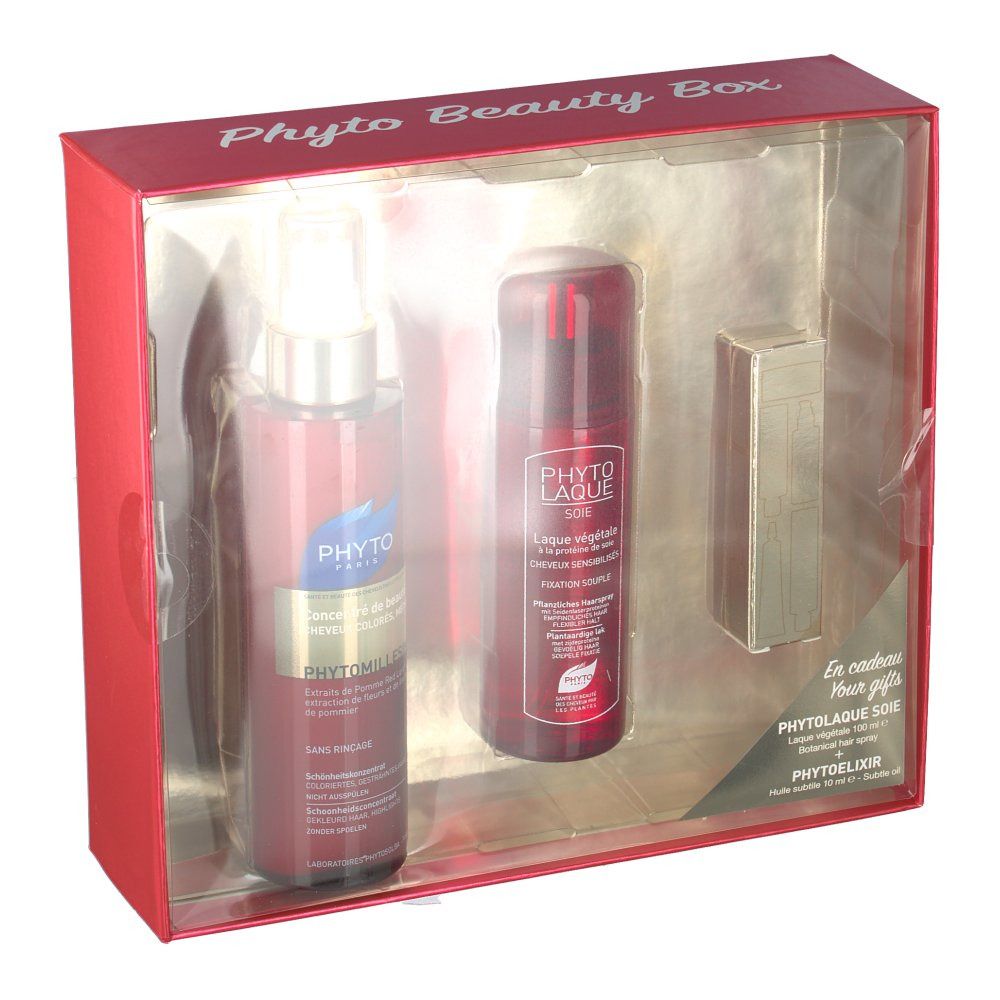 Coffret Phyto Phyto PHYTOMILLESIME Schönheitskonzentrat + PHYTOELIXIR Maske für intensive Ernährung + PHYTOLAQUE SOIE Schellack-Pflanzenlack