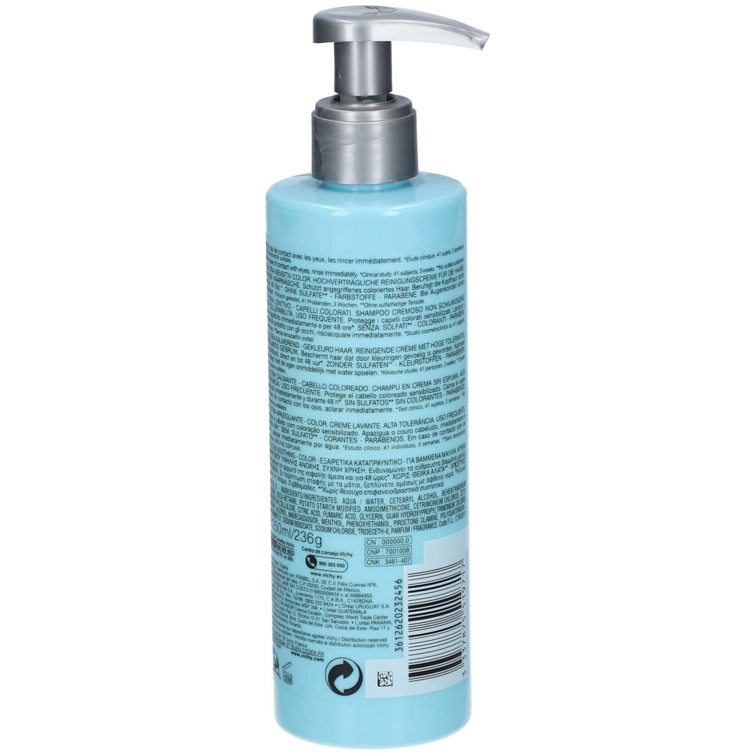 DERCOS TECHNIQUE CRÈME LAVANTE ULTRAAPAISANTE COULEUR - Crème capillaire lavante ultraapai