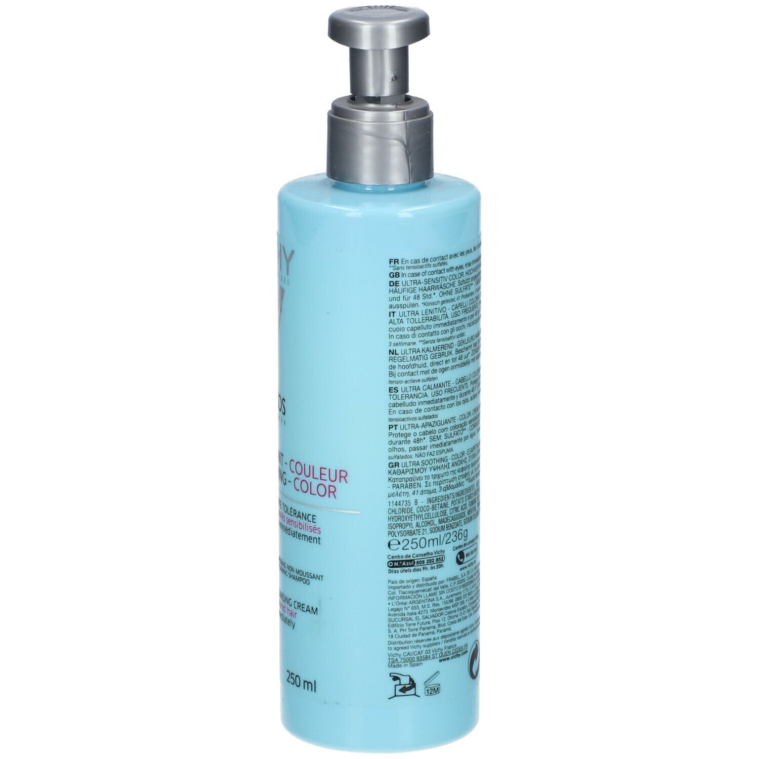 DERCOS TECHNIQUE CRÈME LAVANTE ULTRAAPAISANTE COULEUR - Crème capillaire lavante ultraapai