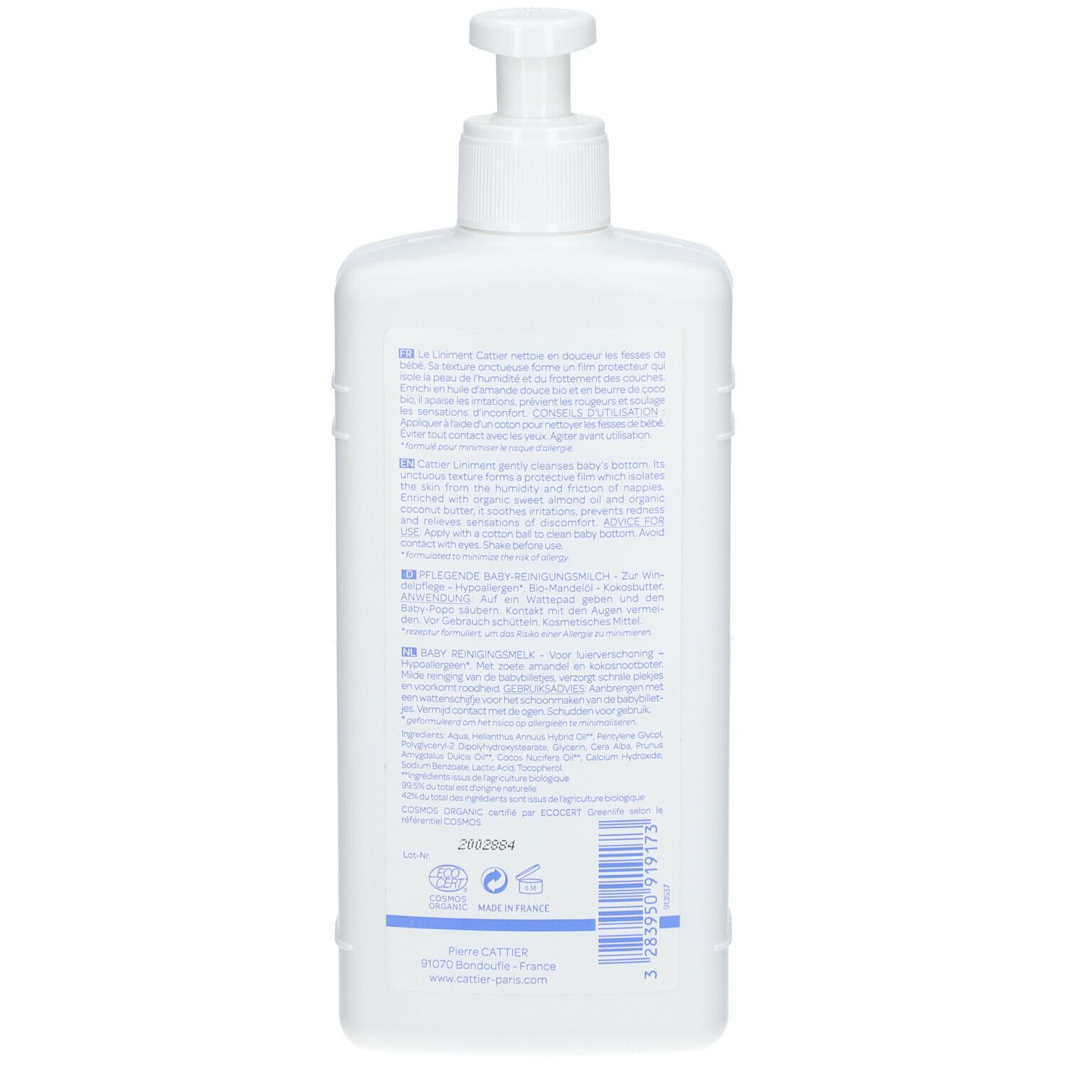 Cattier Liniment lait nettoyant pour le change
