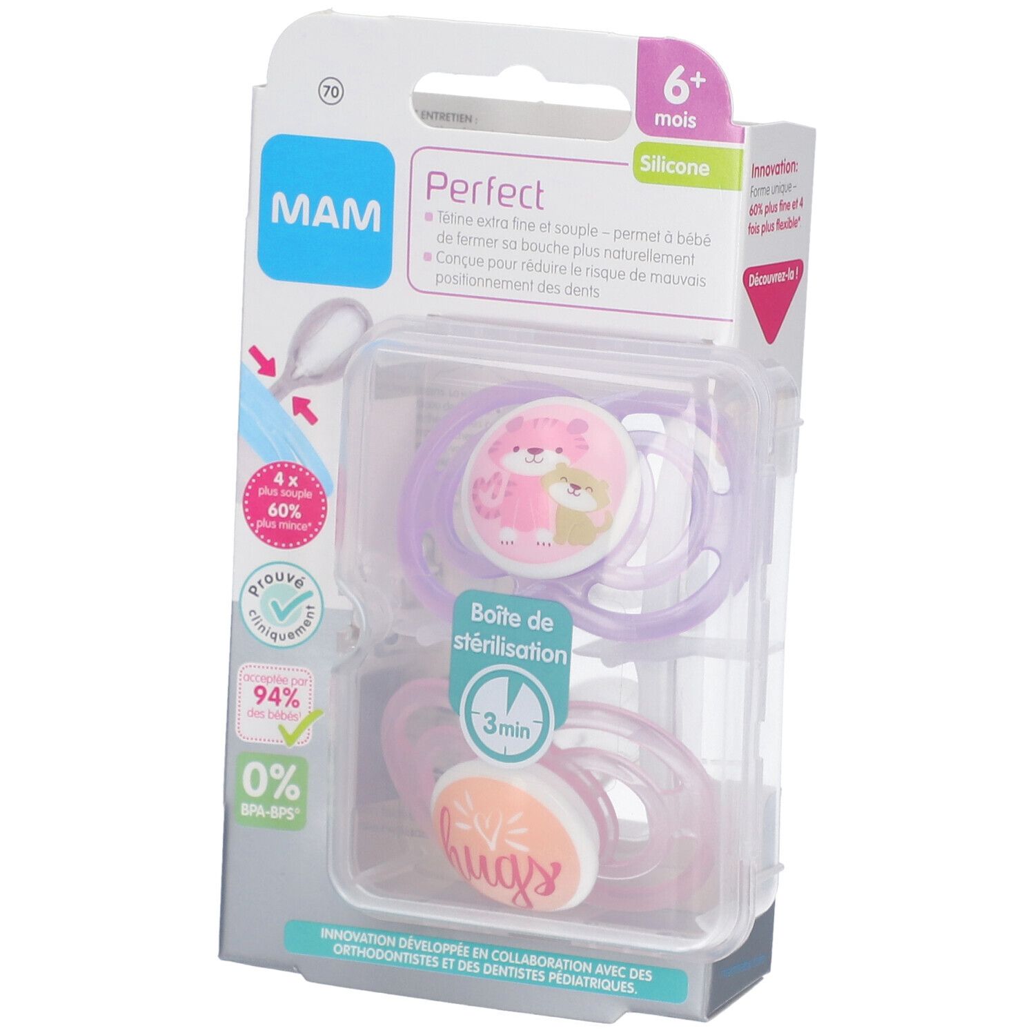MAM Sucette anatomique Perfect silicone 6+ mois