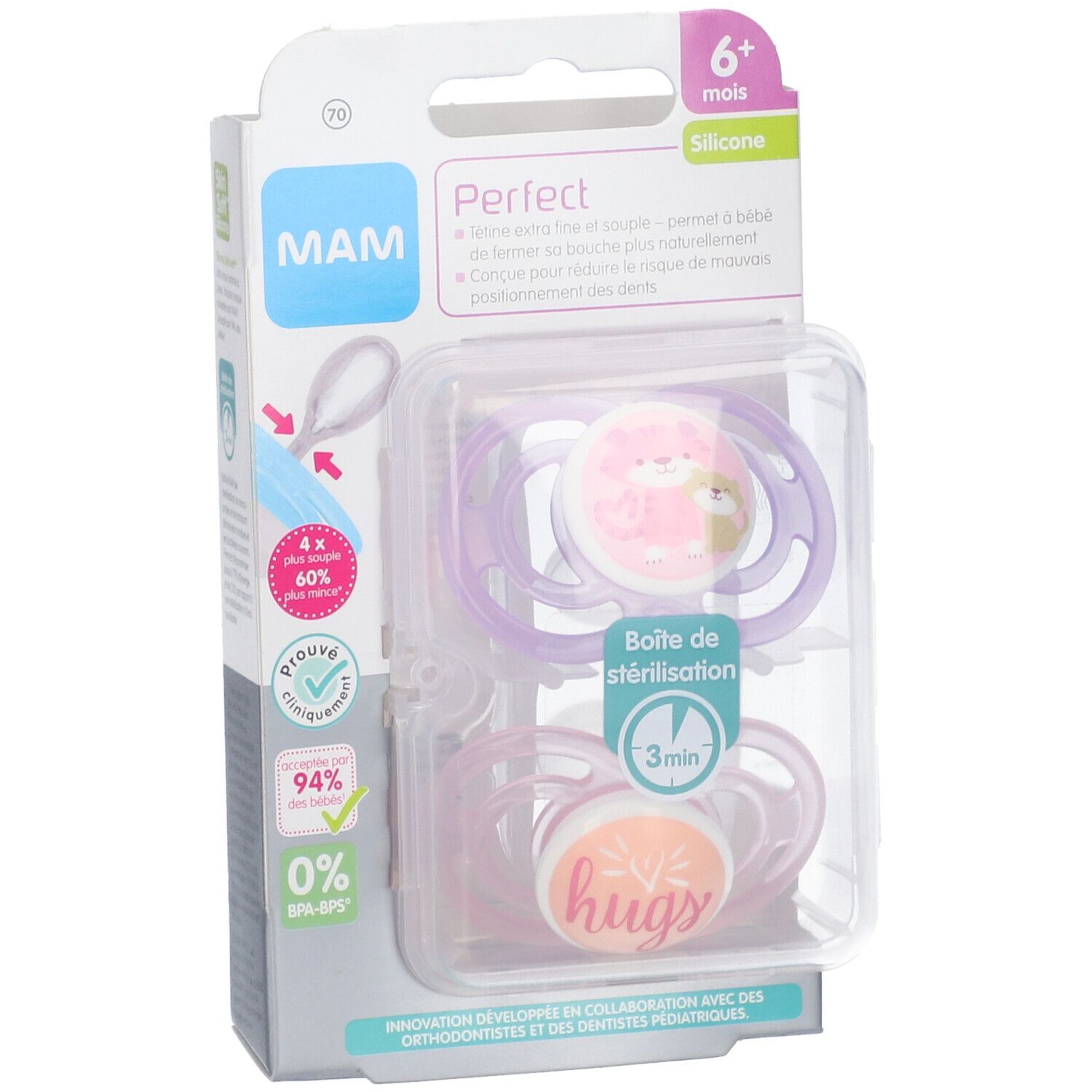 MAM Sucette anatomique Perfect silicone 6+ mois