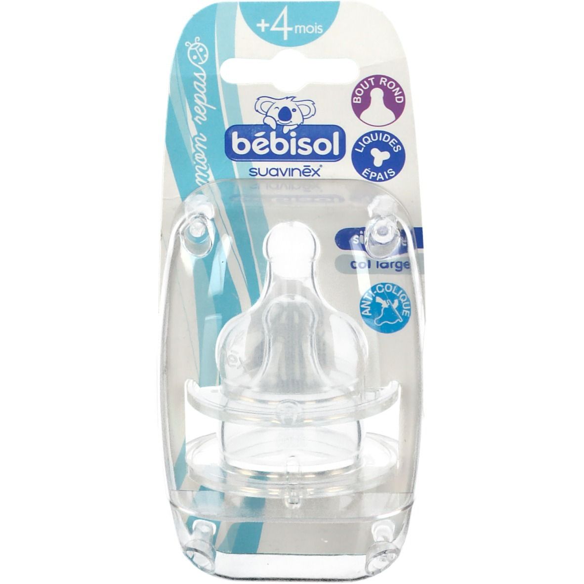 bébisol suavinéx® tétine silicone col large Rond +4 mois