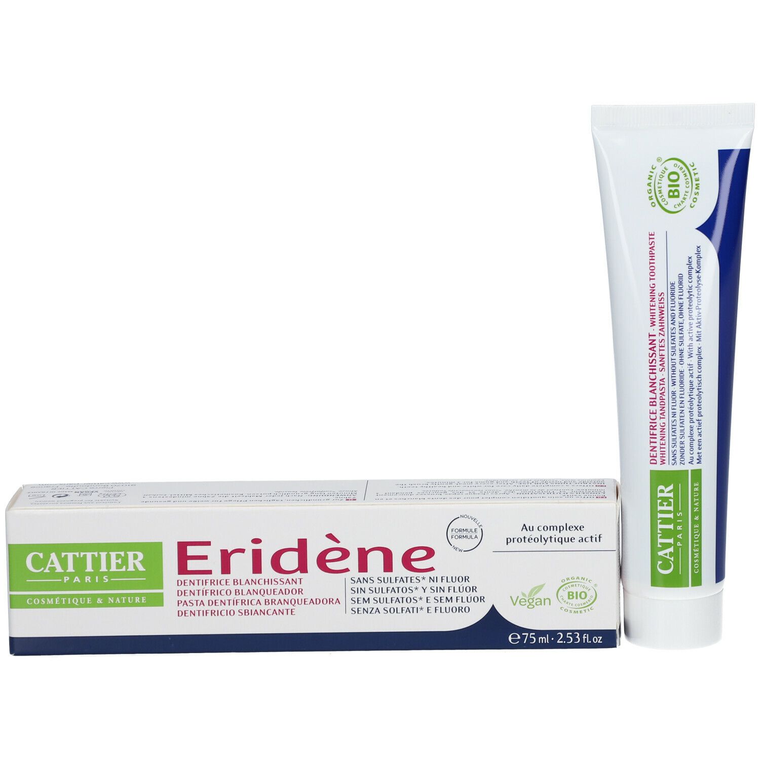 Cattier Dentifrice sans sufates ni fluor Eridène
