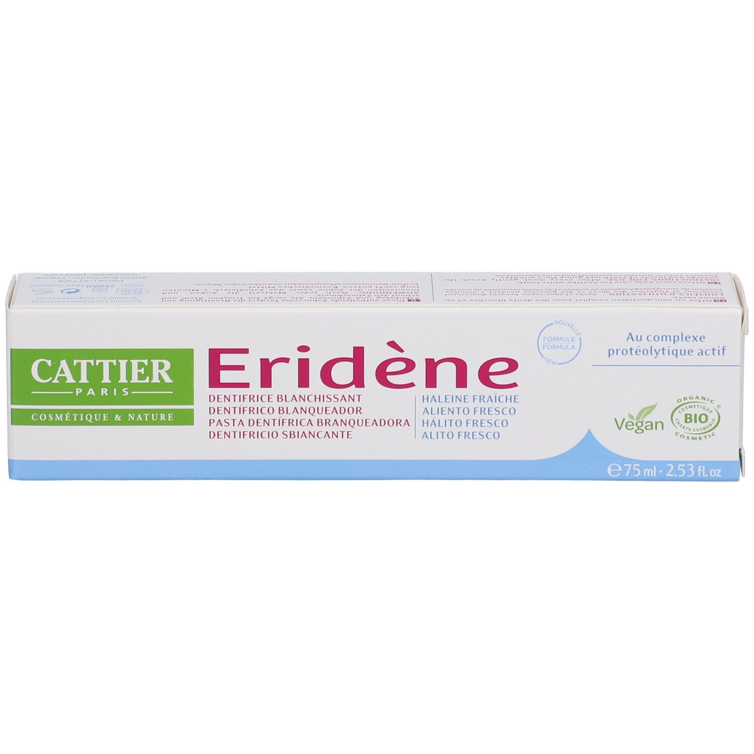 ERIDÈNE DENTIFRICE BLANCHISSANT HALEINE FRAÎCHE - Dentifrice blanchissant au complexe prot