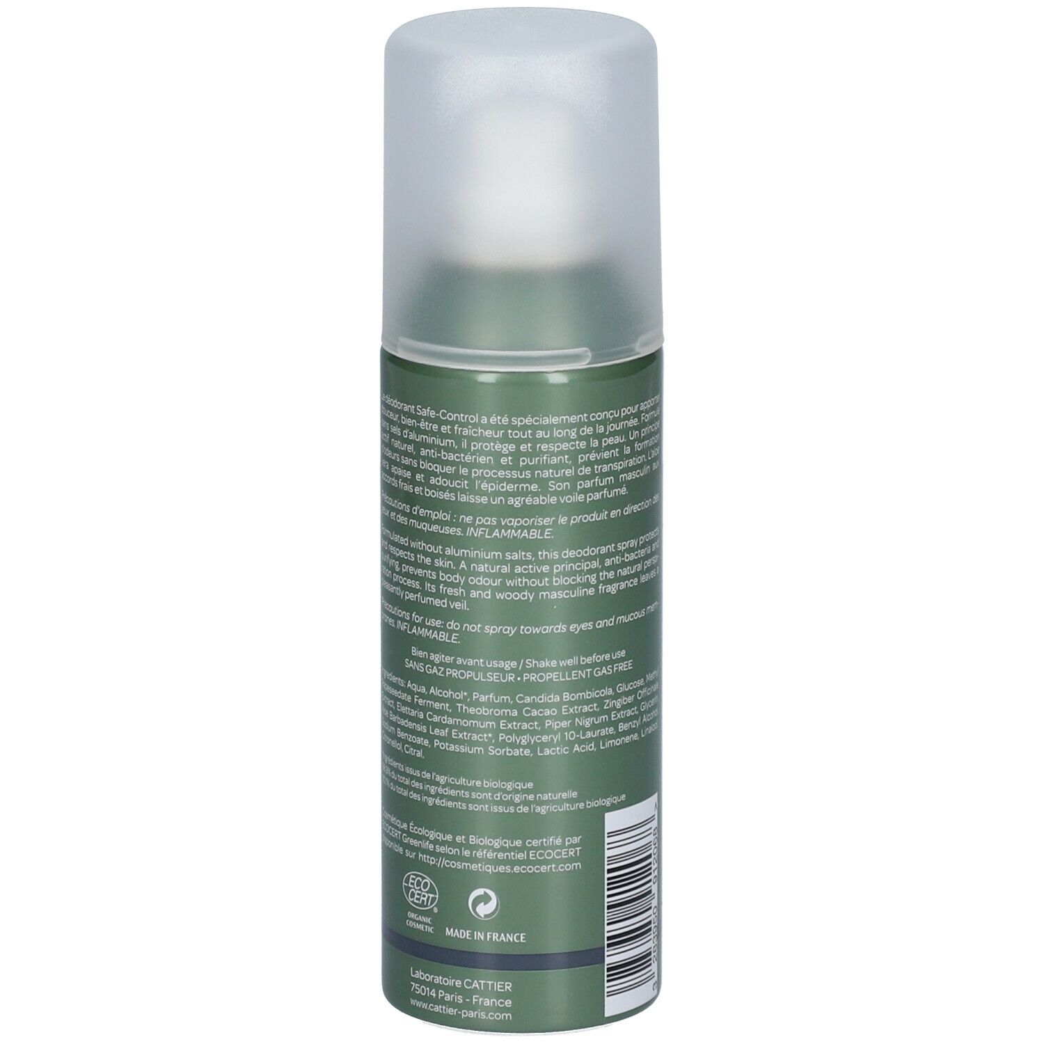 Cattier Déodorant spray safe-control
