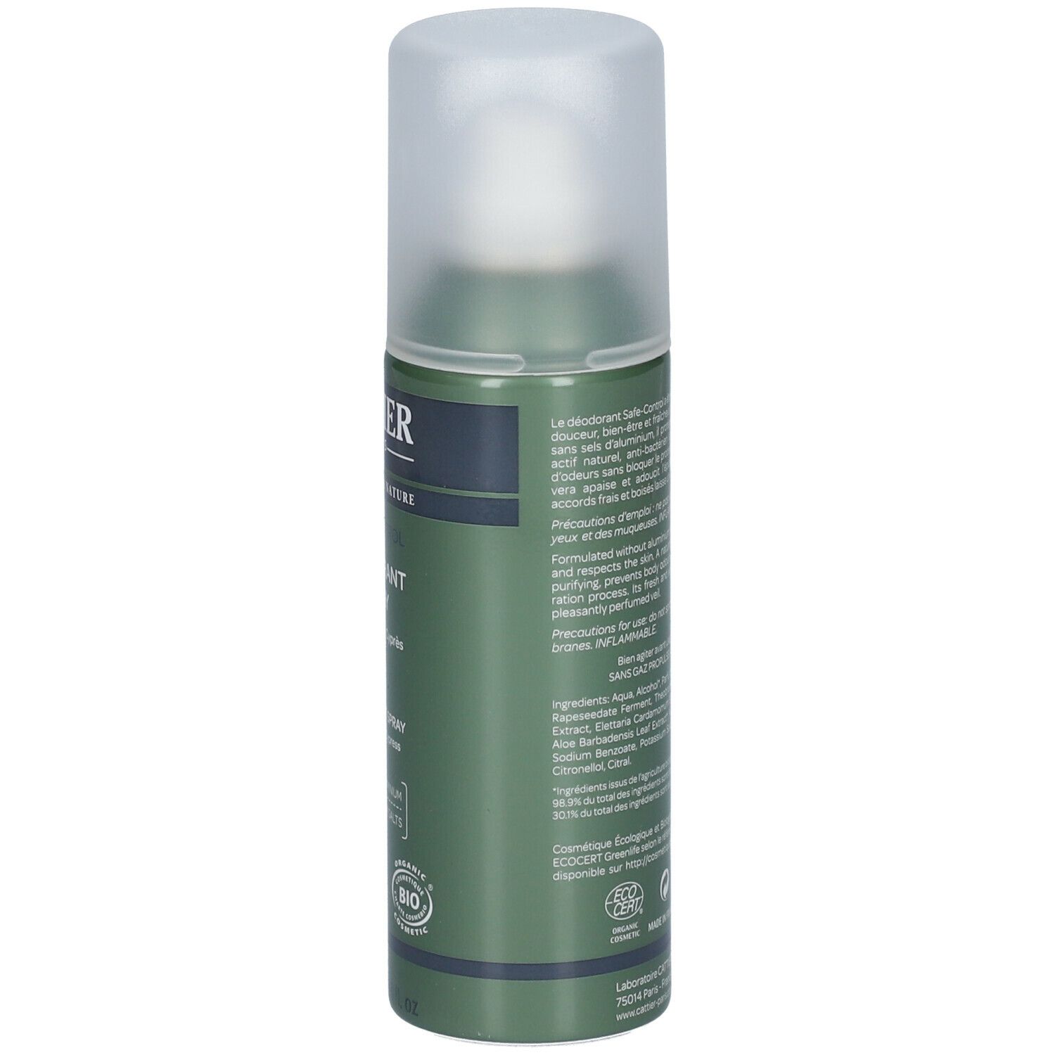 Cattier Déodorant spray safe-control