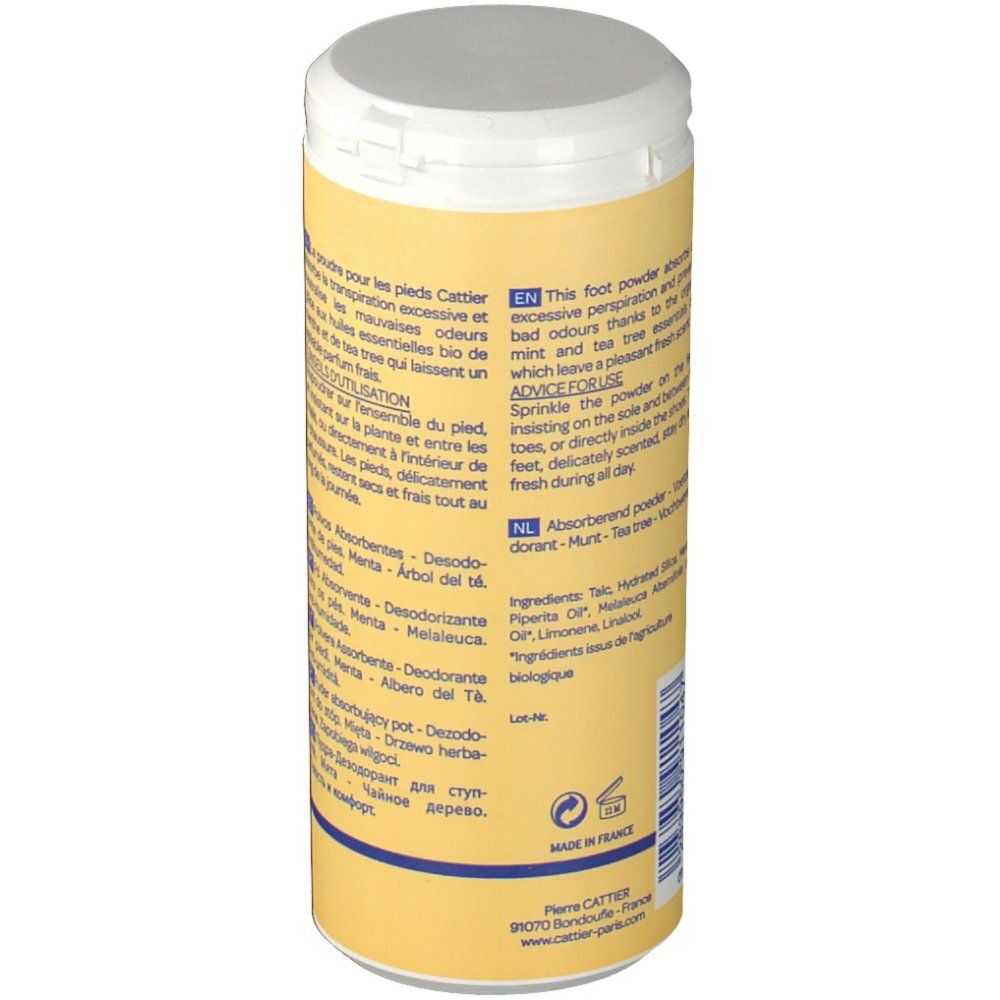 Cattier Poudre absorbante déodorant pieds