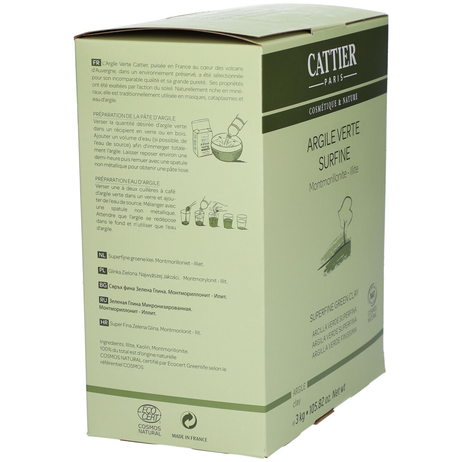 ARGILE VERTE CATTIER VRAC - Argile verte surfine.  - bt 3 kg