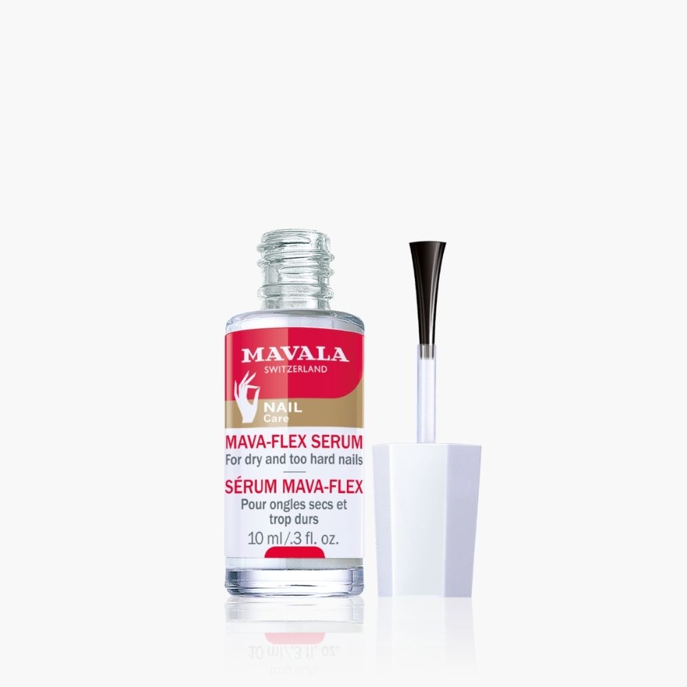 Mavala Mava-Flex Serum Flasche mit Pinsel. Für trockene und harte Nägel. 10 ml.