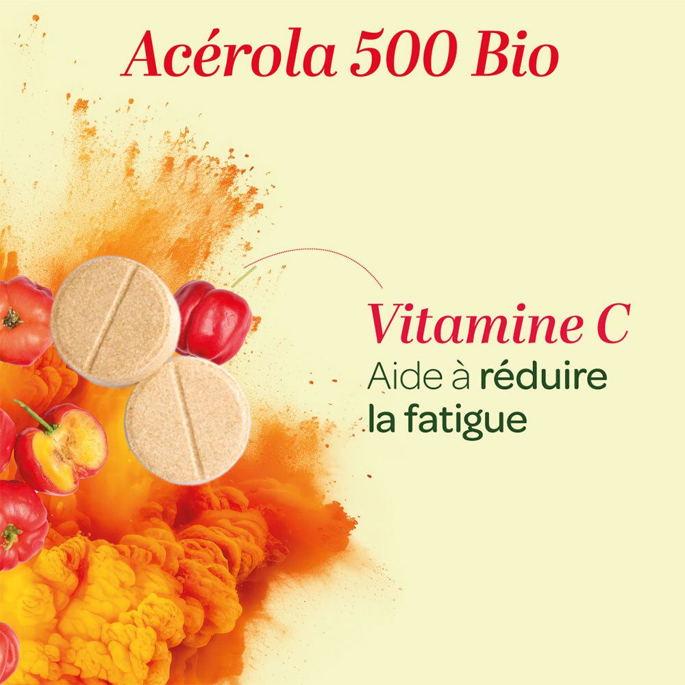 Super Diet Acerola 500 Bio Tabletten mit Vitamin C zur Müdigkeitsreduktion.