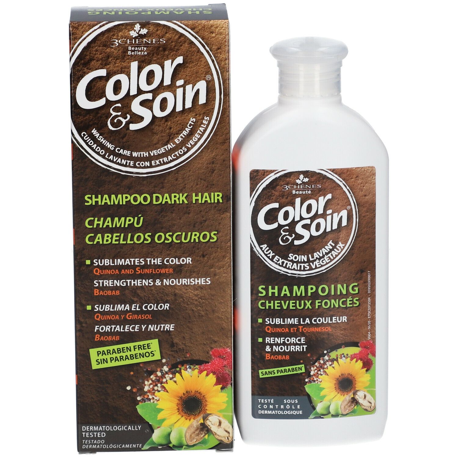 Les 3 Chênes Color & Soin Shampoo für dunkles Haar